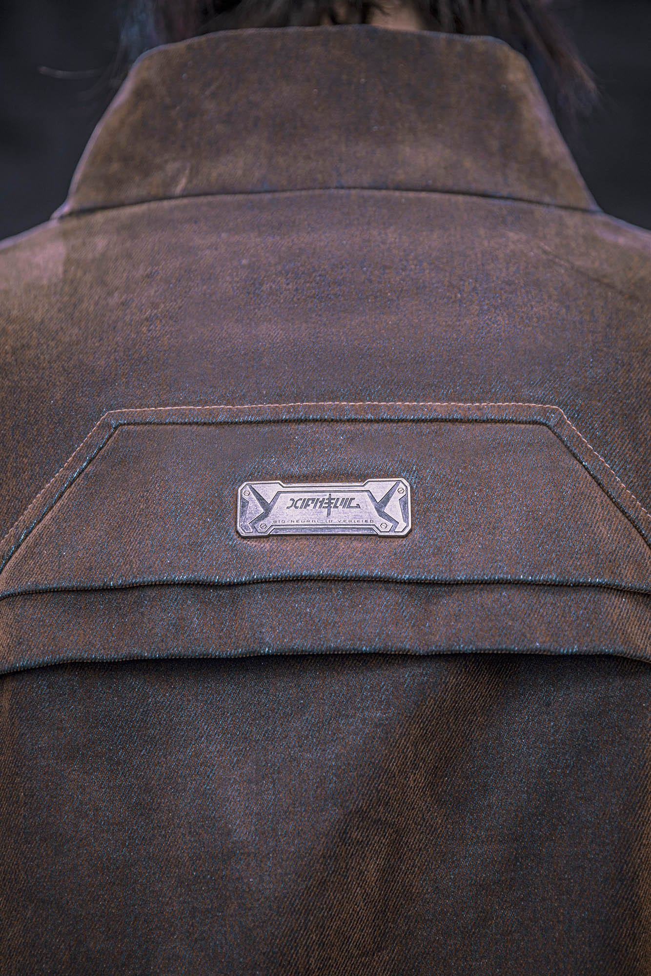 XIPHEVIL Mech Deconstructed Washed Denim Jacket Brown, premium urban and streetwear designers apparel on PROJECTISR.com, XIPHEVIL