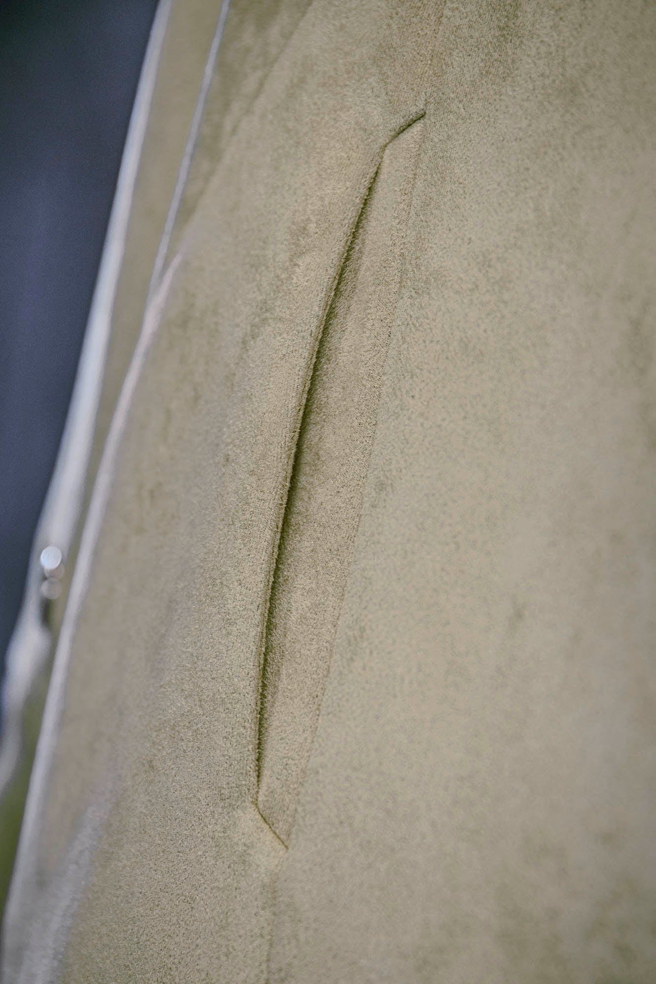 XIPHEVIL Deconstructed Utility Faux Suede Daoist Robe Sand, premium urban and streetwear designers apparel on PROJECTISR.com, XIPHEVIL