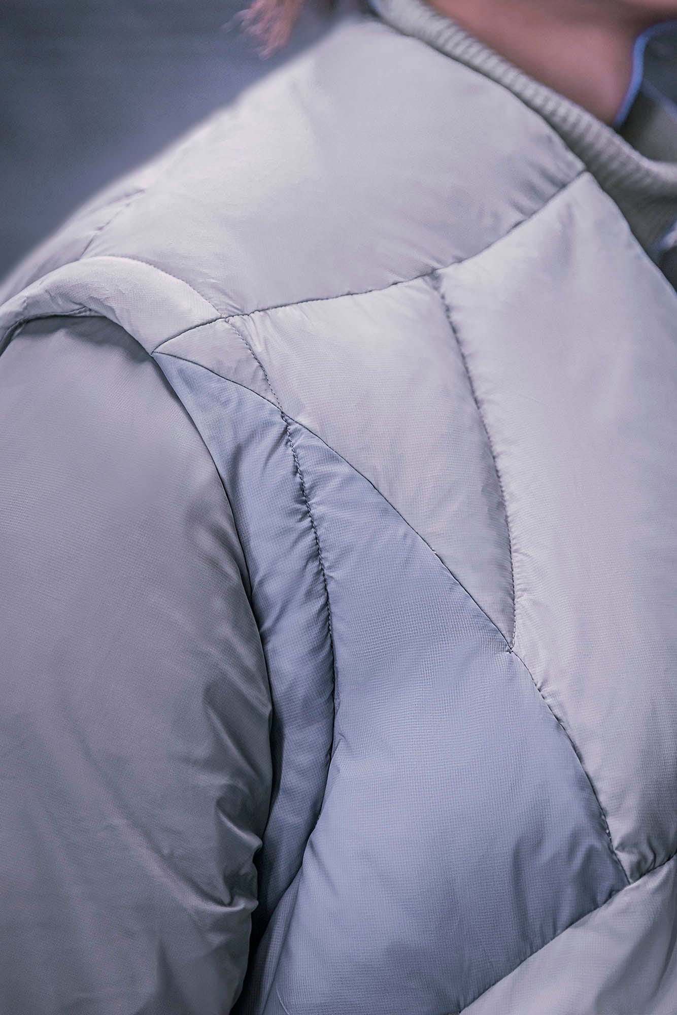 XIPHEVIL Exoskeleton Detachable-Sleeve Paneled Puffer Jacket, premium urban and streetwear designers apparel on PROJECTISR.com, XIPHEVIL