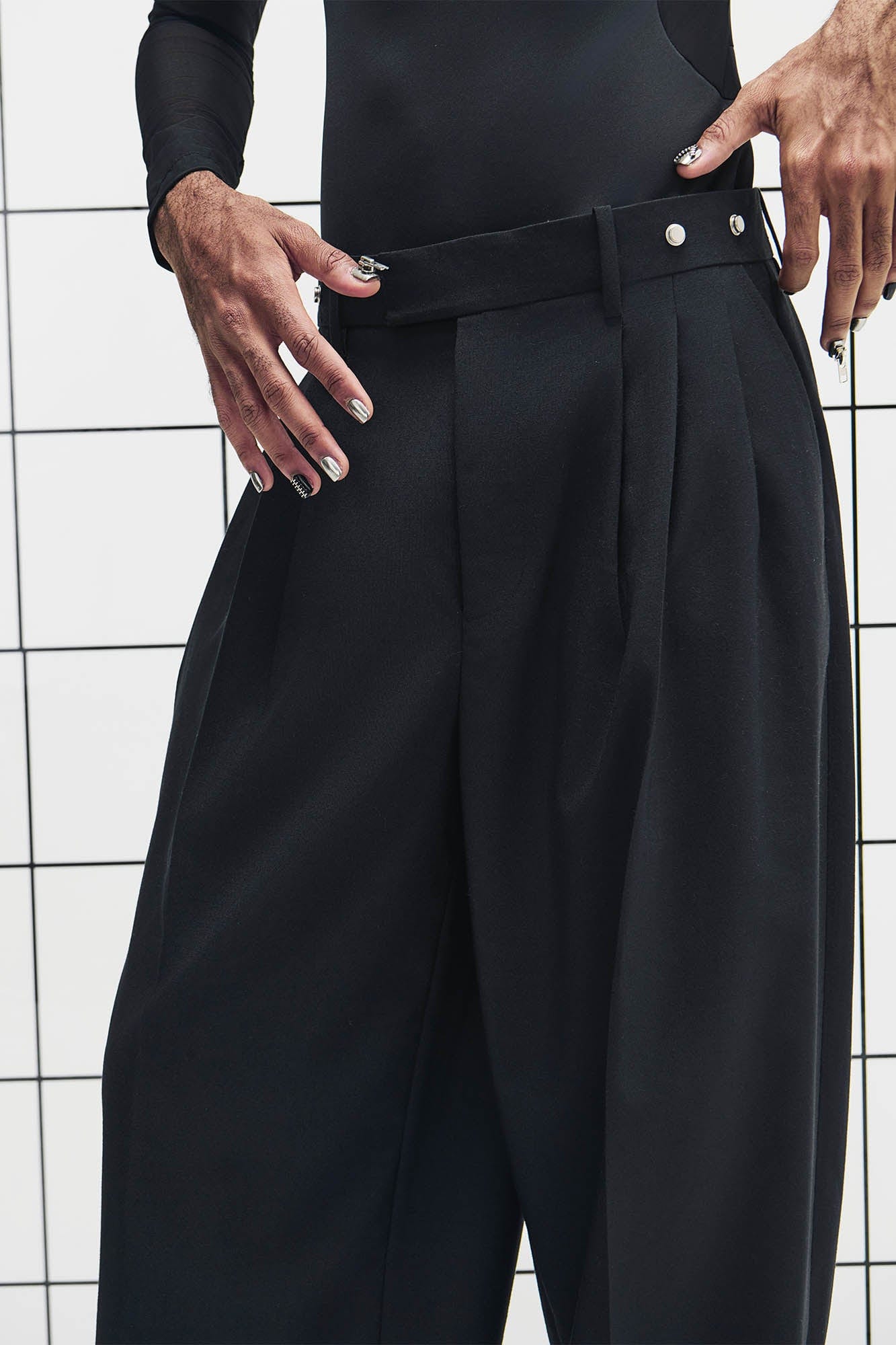 455EMBLE Wool-Blend Pleated Straight-Leg Oversized Trousers, premium urban and streetwear designers apparel on PROJECTISR.com, 455EMBLE