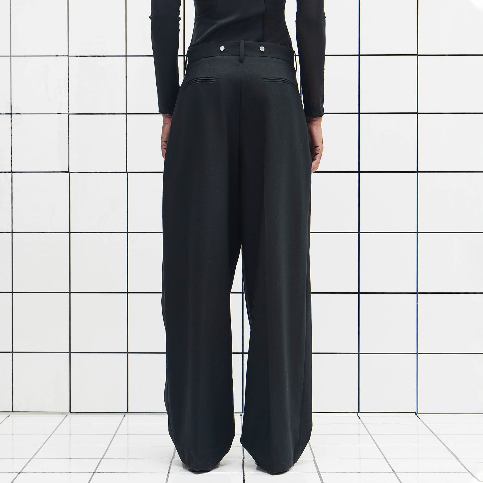 455EMBLE Wool-Blend Pleated Straight-Leg Oversized Trousers, premium urban and streetwear designers apparel on PROJECTISR.com, 455EMBLE