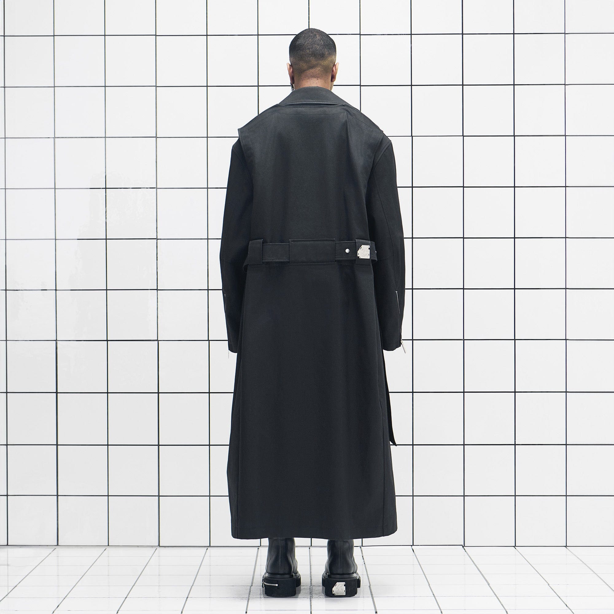 455EMBLE Snap-Fastener PU Trench Coat, premium urban and streetwear designers apparel on PROJECTISR.com, 455EMBLE