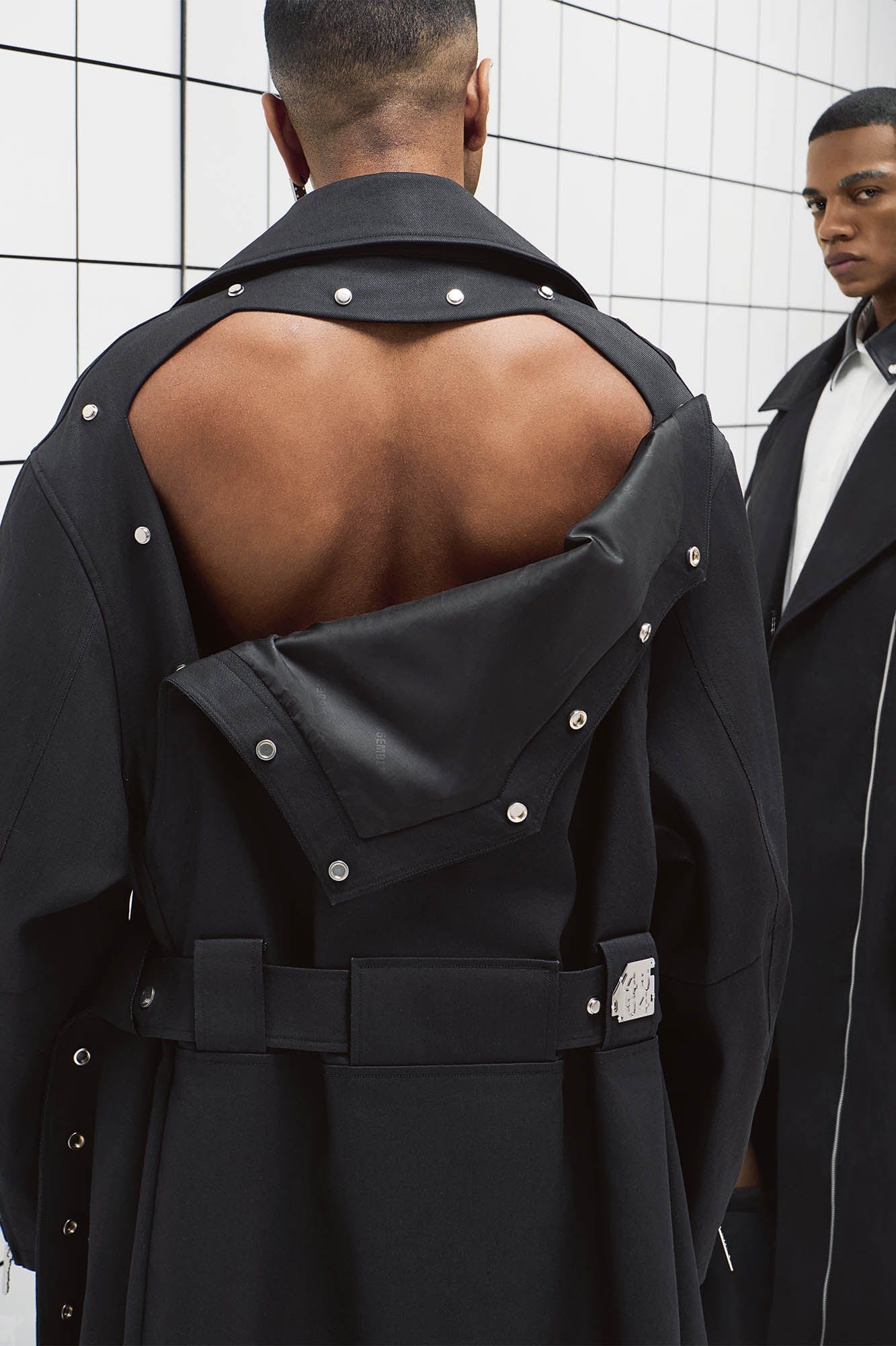 455EMBLE Snap-Fastener PU Trench Coat, premium urban and streetwear designers apparel on PROJECTISR.com, 455EMBLE