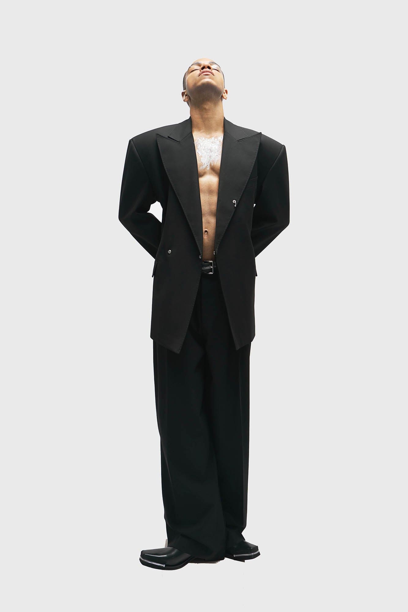 455EMBLE Wool-Blend Pleated Straight-Leg Oversized Trousers, premium urban and streetwear designers apparel on PROJECTISR.com, 455EMBLE