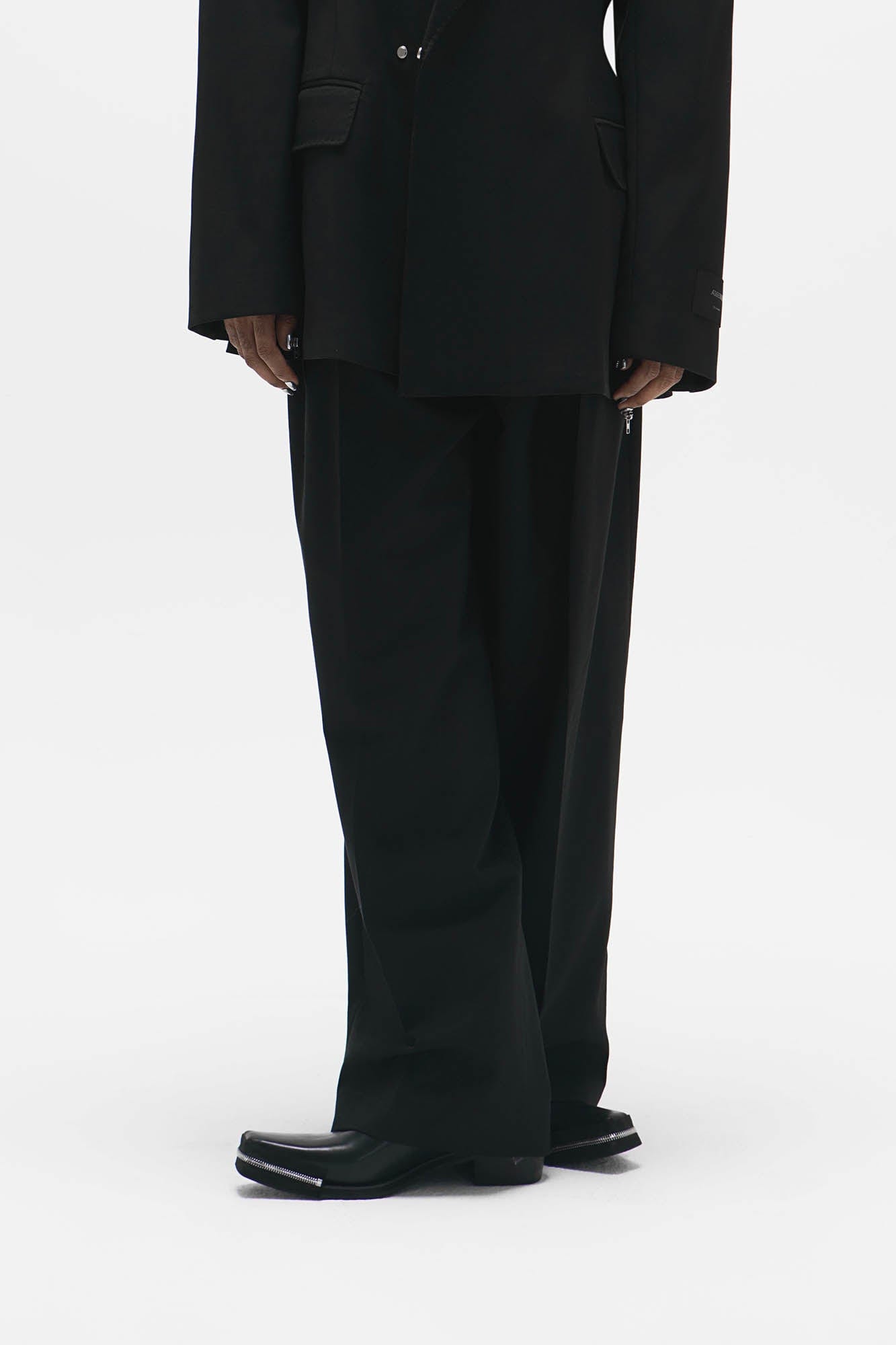 455EMBLE Wool-Blend Pleated Straight-Leg Oversized Trousers, premium urban and streetwear designers apparel on PROJECTISR.com, 455EMBLE