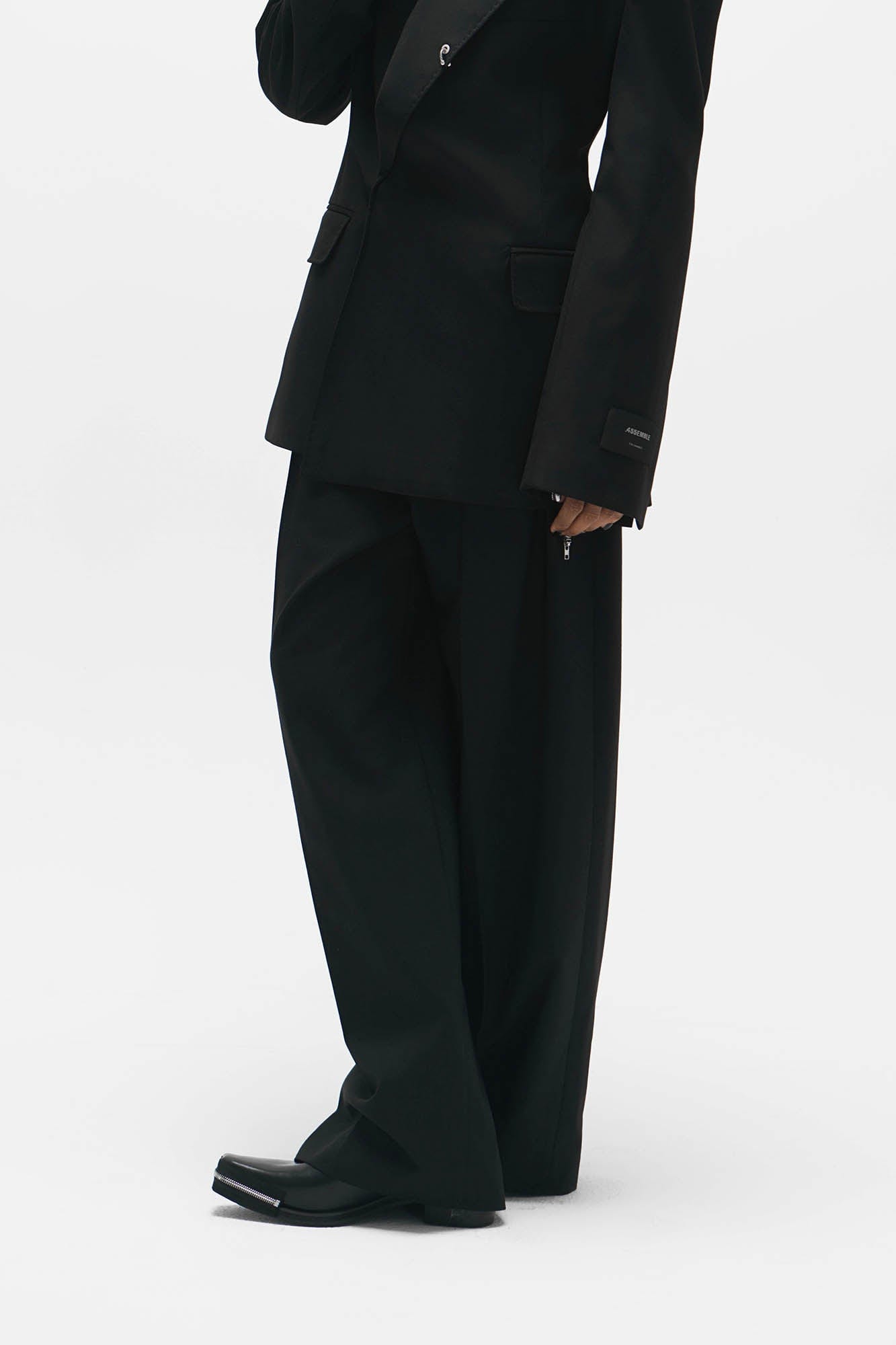 455EMBLE Wool-Blend Pleated Straight-Leg Oversized Trousers, premium urban and streetwear designers apparel on PROJECTISR.com, 455EMBLE