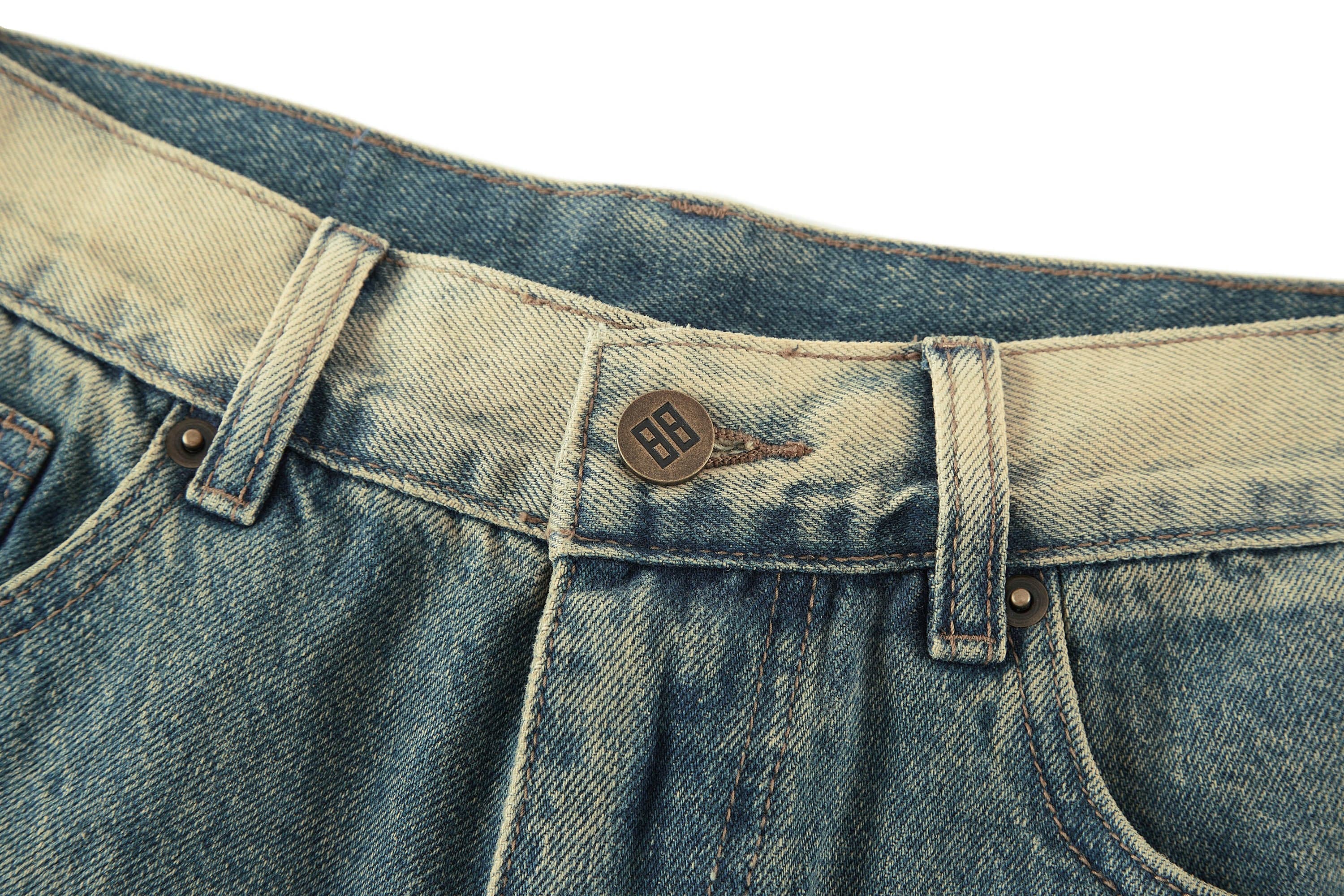 BONELESS Contrast Washed Jeans, premium urban and streetwear designers apparel on PROJECTISR.com, BONELESS