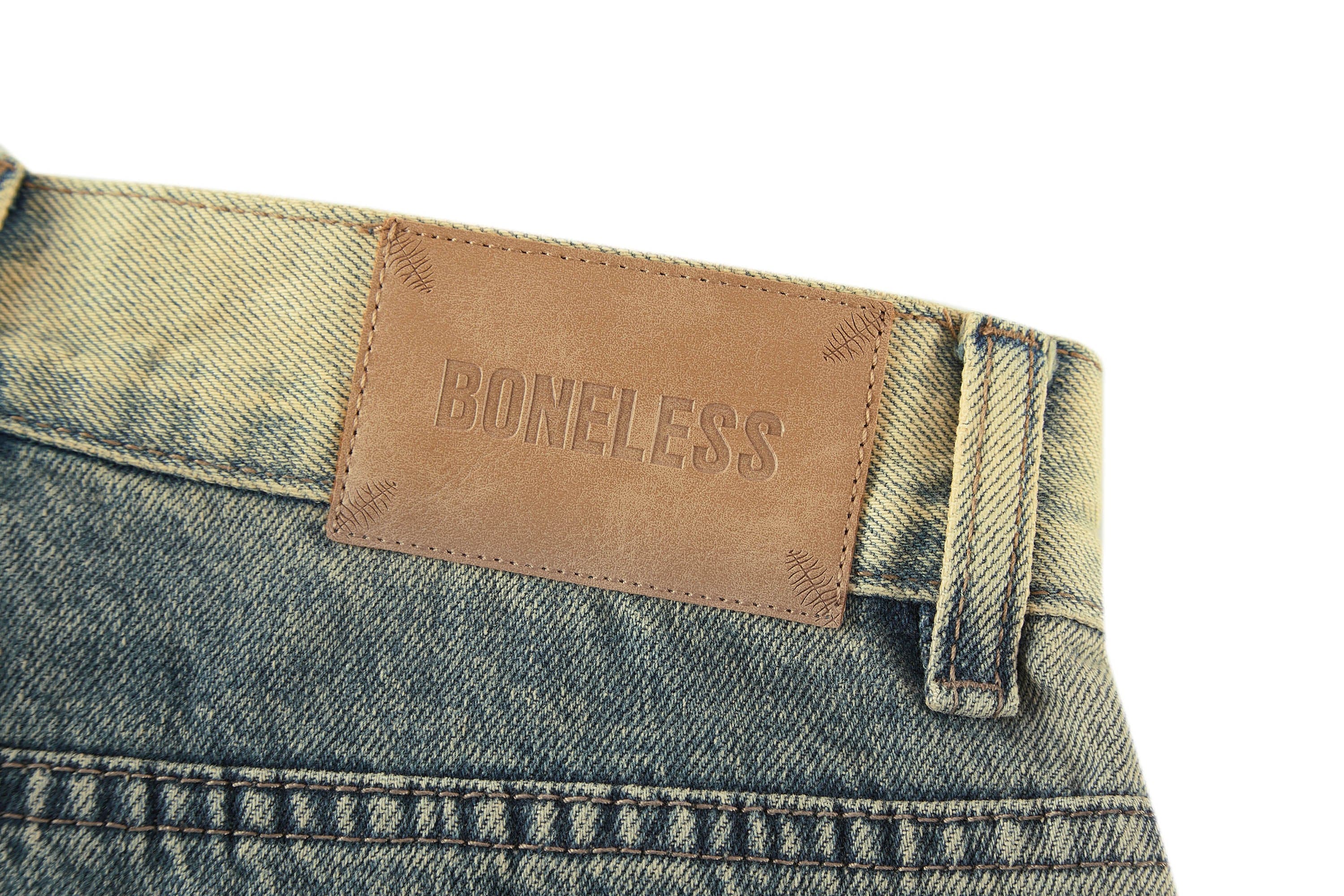 BONELESS Contrast Washed Jeans, premium urban and streetwear designers apparel on PROJECTISR.com, BONELESS