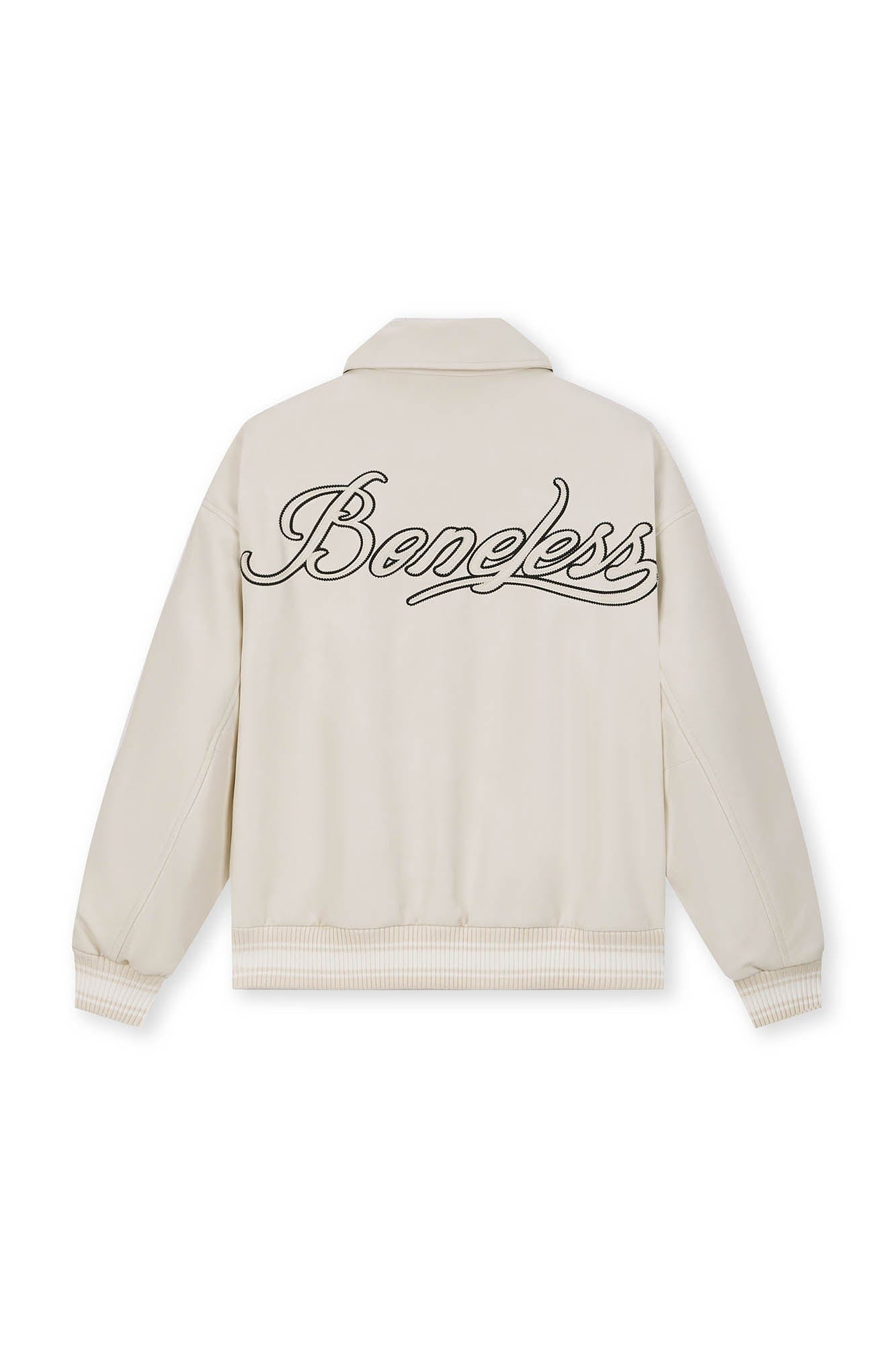 BONELESS Embroidered Logo PU Varsity Jacket