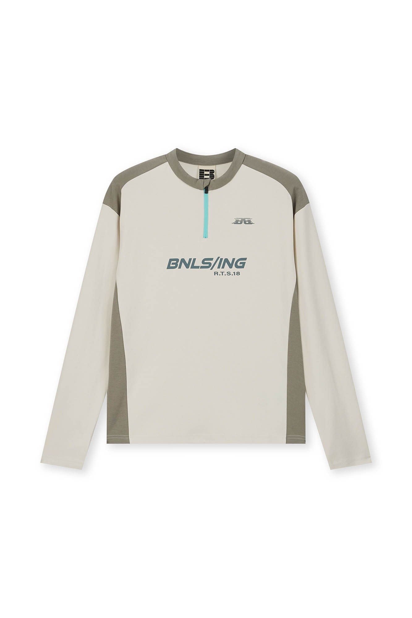 BONELESS Contrast Half-Zip Racing Long-Sleeve Tee, premium urban and streetwear designers apparel on PROJECTISR.com, BONELESS