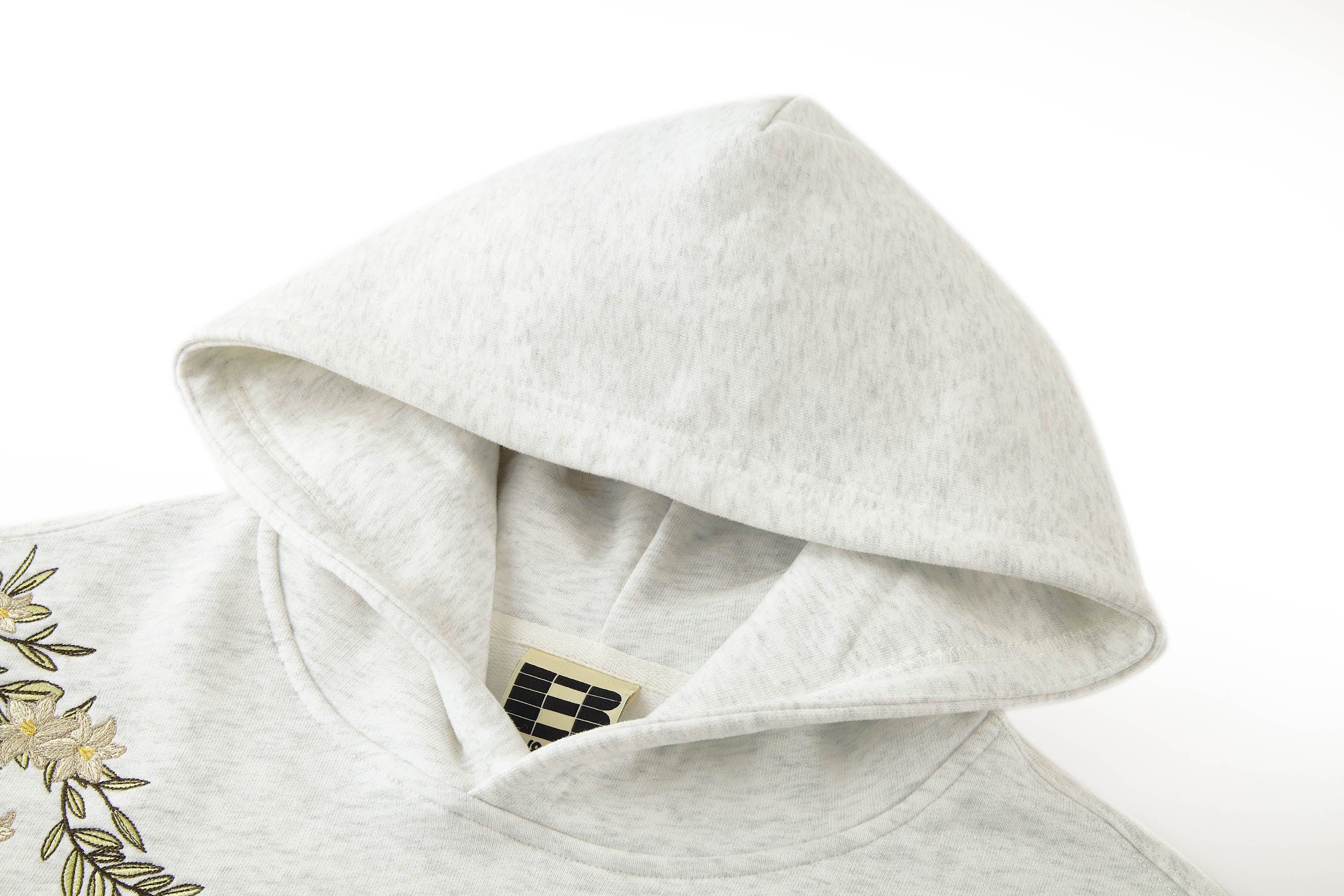 BONELESS Floral Embroidered Fleece-Lined Hoodie, premium urban and streetwear designers apparel on PROJECTISR.com, BONELESS