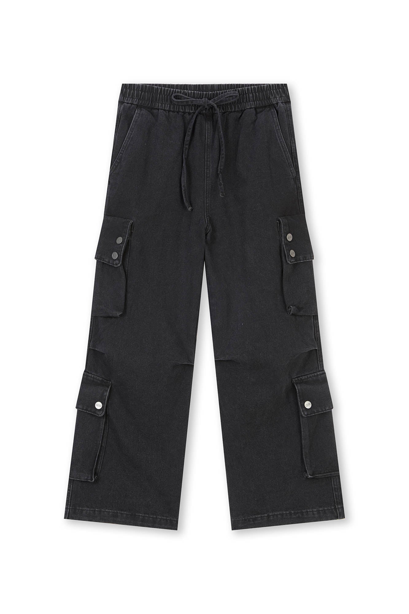 BONELESS Distressed Multi-Pocket Drawstring Cargo Jeans, premium urban and streetwear designers apparel on PROJECTISR.com, BONELESS