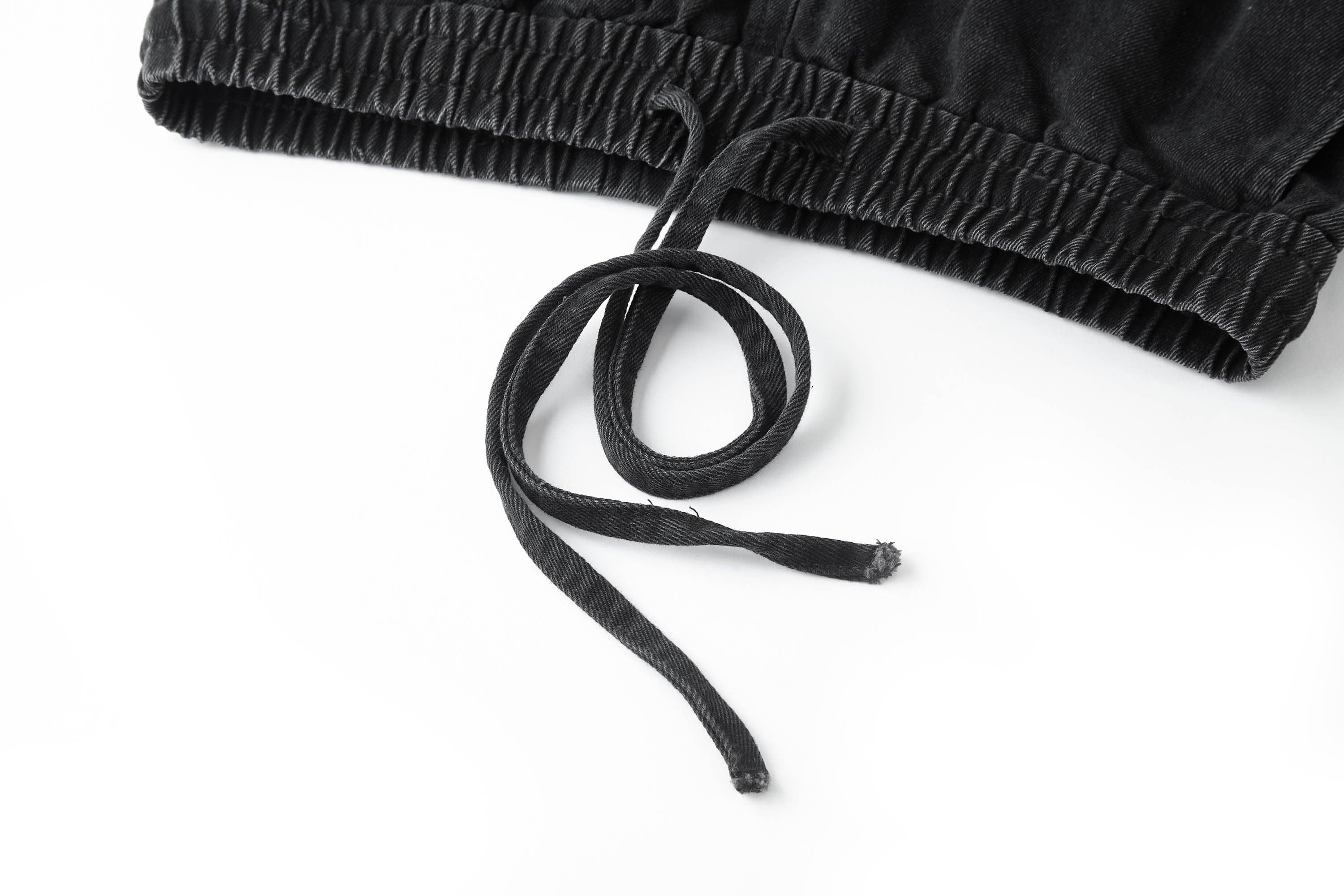 BONELESS Distressed Multi-Pocket Drawstring Cargo Jeans, premium urban and streetwear designers apparel on PROJECTISR.com, BONELESS