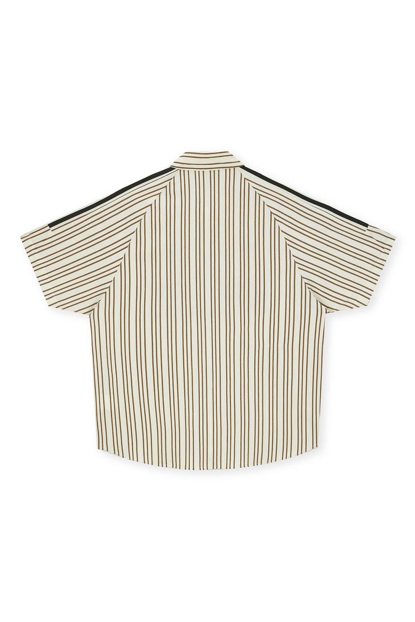 BONELESS Pinstriped Seersucker Raglan Half Shirt, premium urban and streetwear designers apparel on PROJECTISR.com, BONELESS