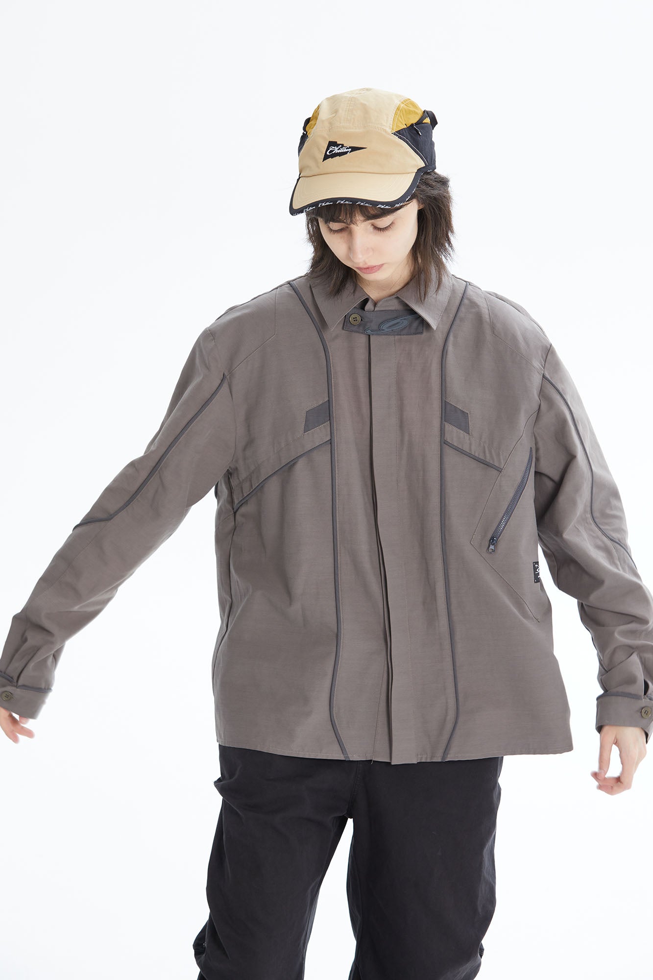 ERROR CODE ROBOT Modular Panel Button-Up Utility Shirt, premium urban and streetwear designers apparel on PROJECTISR.com, ERROR CODE ROBOT