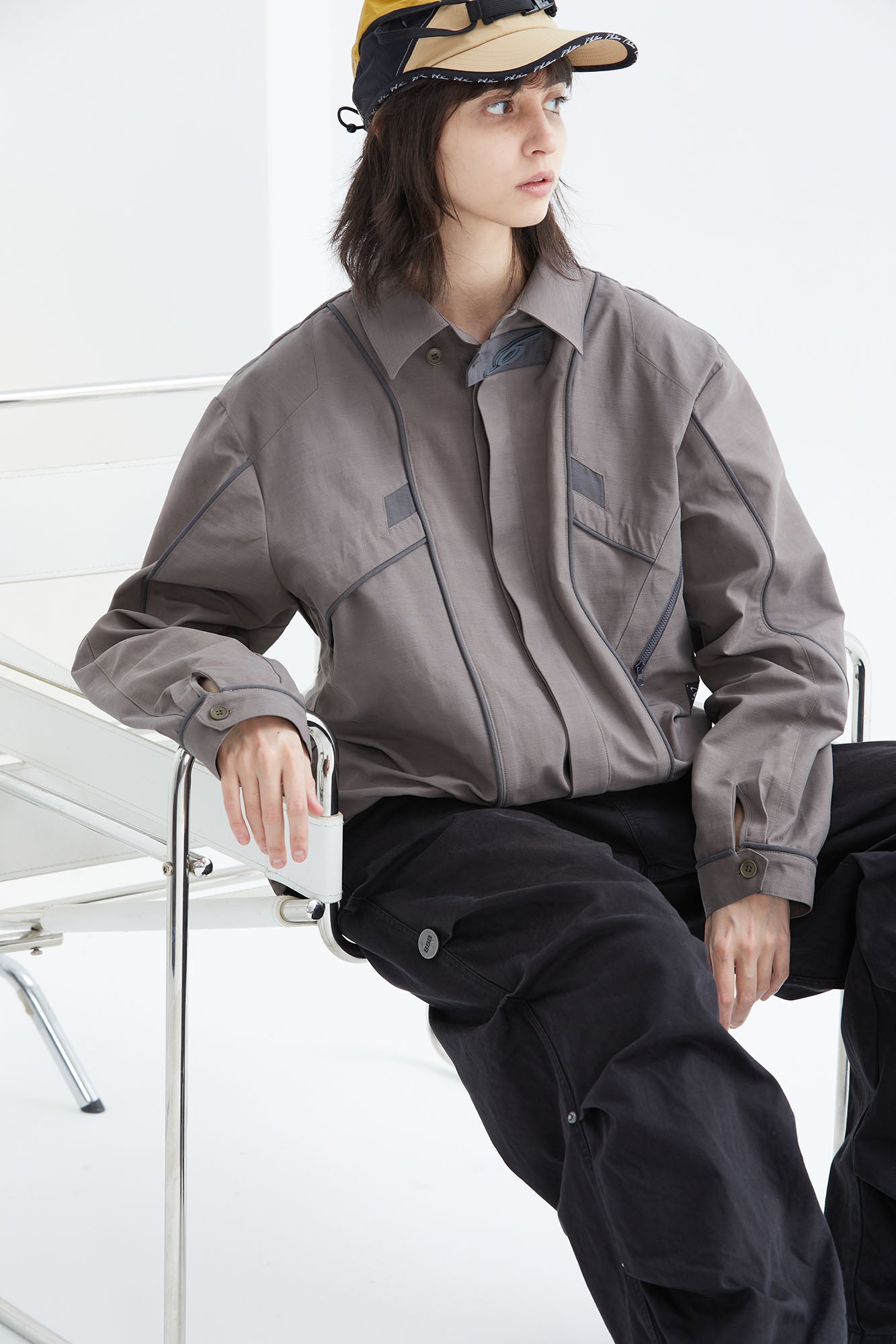 ERROR CODE ROBOT Modular Panel Button-Up Utility Shirt, premium urban and streetwear designers apparel on PROJECTISR.com, ERROR CODE ROBOT