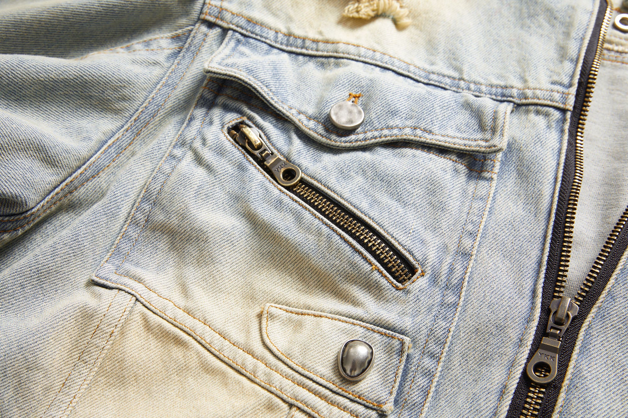 ERROR CODE ROBOT Distressed Washed Cropped Biker Denim Jacket, premium urban and streetwear designers apparel on PROJECTISR.com, ERROR CODE ROBOT