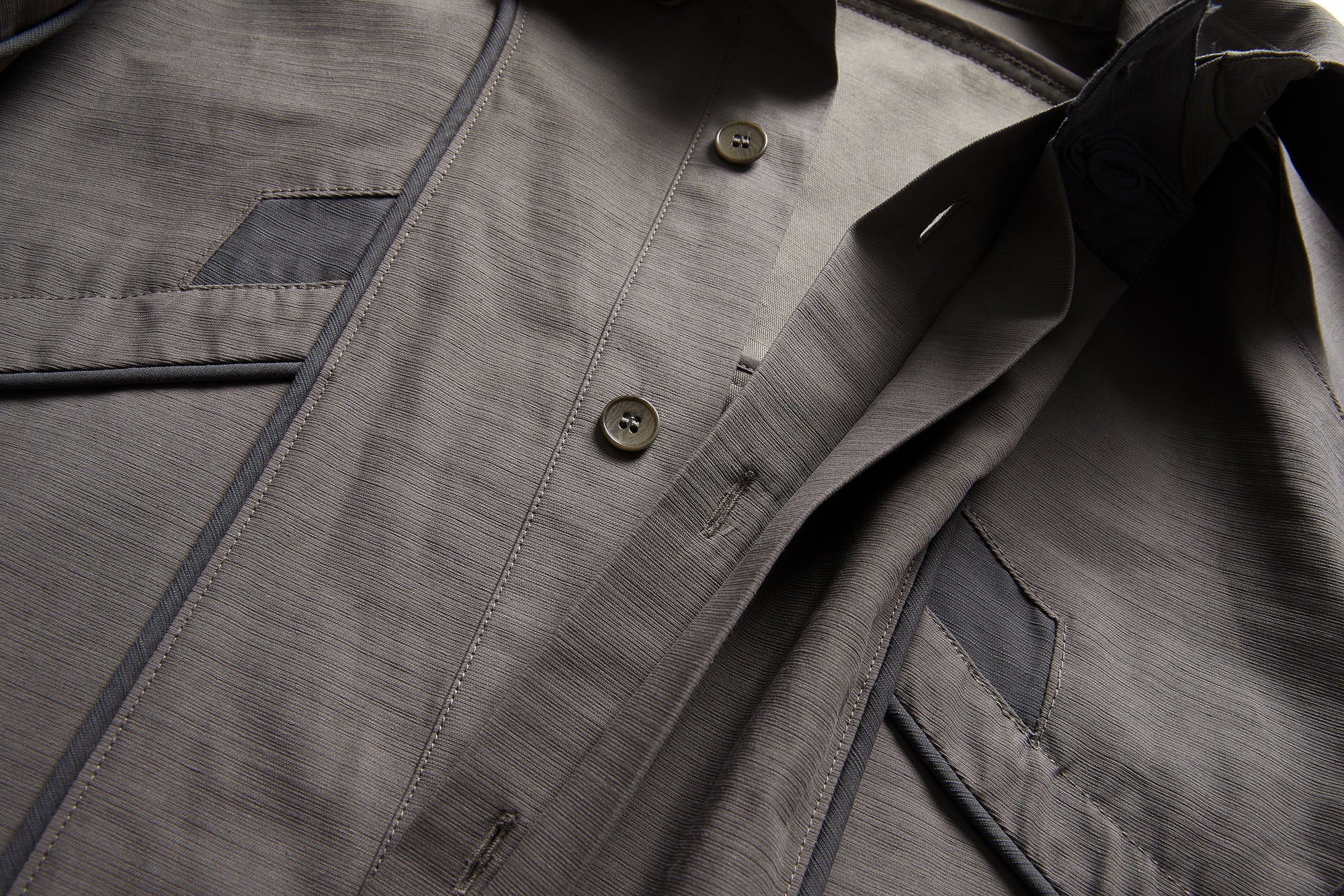 ERROR CODE ROBOT Modular Panel Button-Up Utility Shirt, premium urban and streetwear designers apparel on PROJECTISR.com, ERROR CODE ROBOT