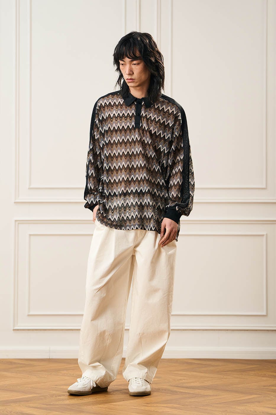 EPIC POETRY Geometric Ripple Knitted Shirt Highland, premium urban and streetwear designers apparel on PROJECTISR.com, EPIC POETRY