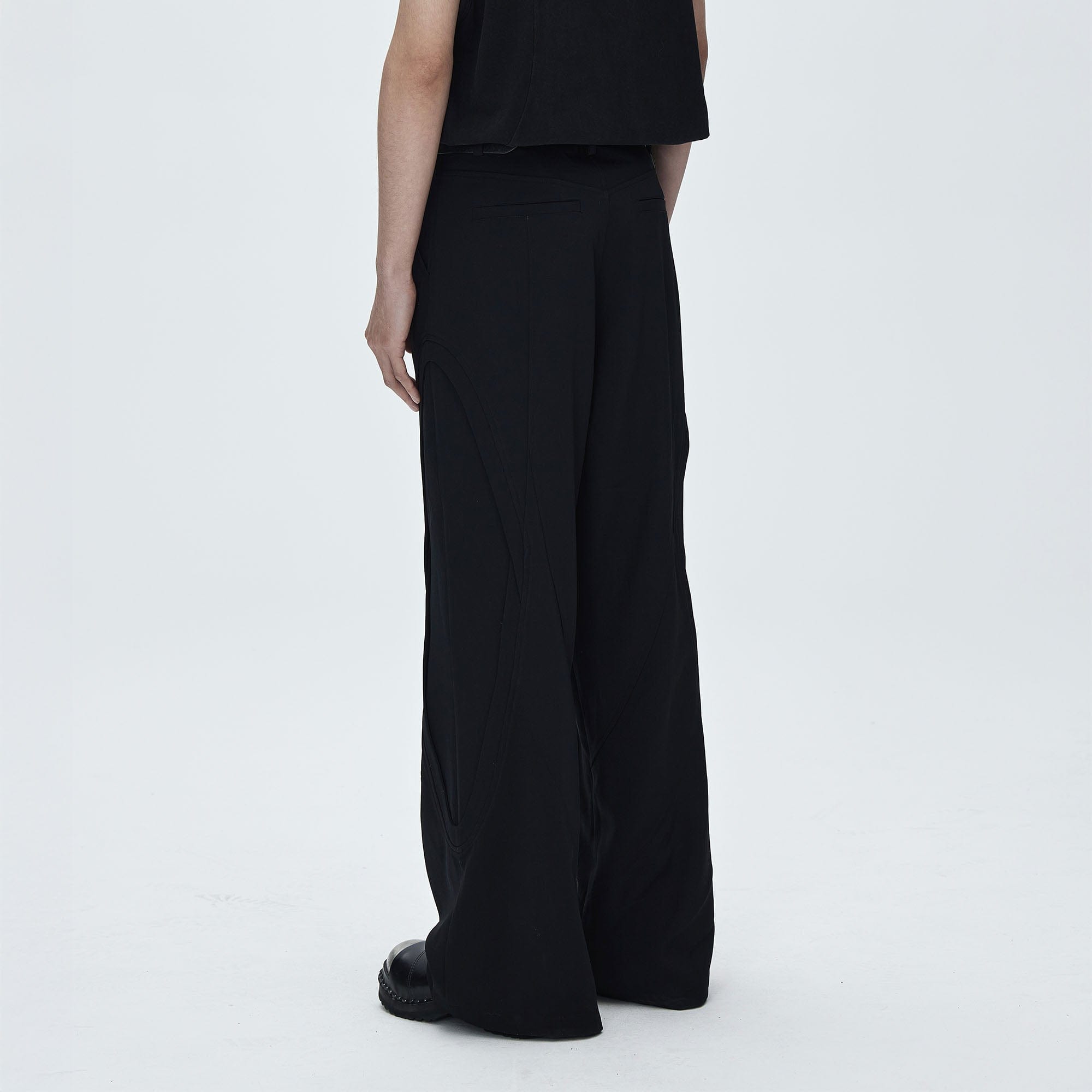 CATSSTAC Oval Curved Paneled Pants, premium urban and streetwear designers apparel on PROJECTISR.com, CATSSTAC