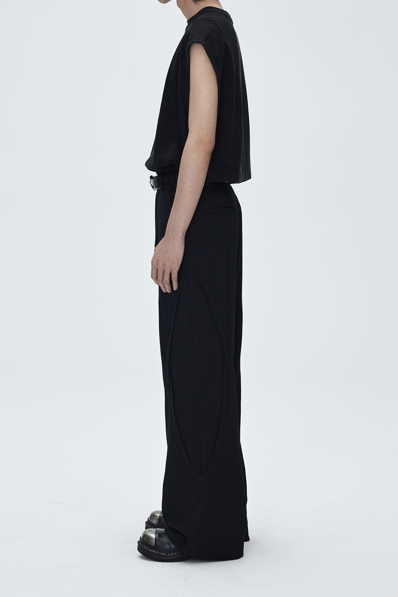 CATSSTAC Oval Curved Paneled Pants, premium urban and streetwear designers apparel on PROJECTISR.com, CATSSTAC