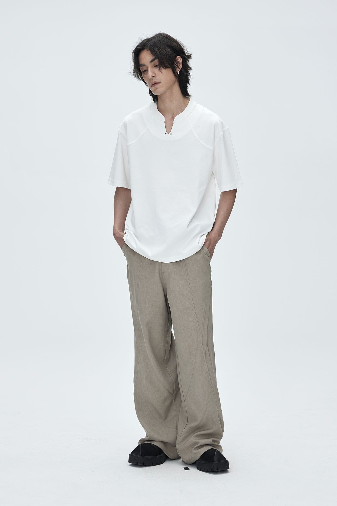 CATSSTAC Oval Curved Paneled Pants, premium urban and streetwear designers apparel on PROJECTISR.com, CATSSTAC