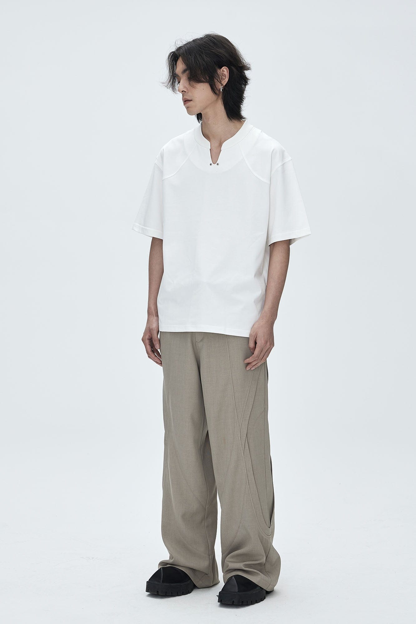 CATSSTAC Oval Curved Paneled Pants, premium urban and streetwear designers apparel on PROJECTISR.com, CATSSTAC