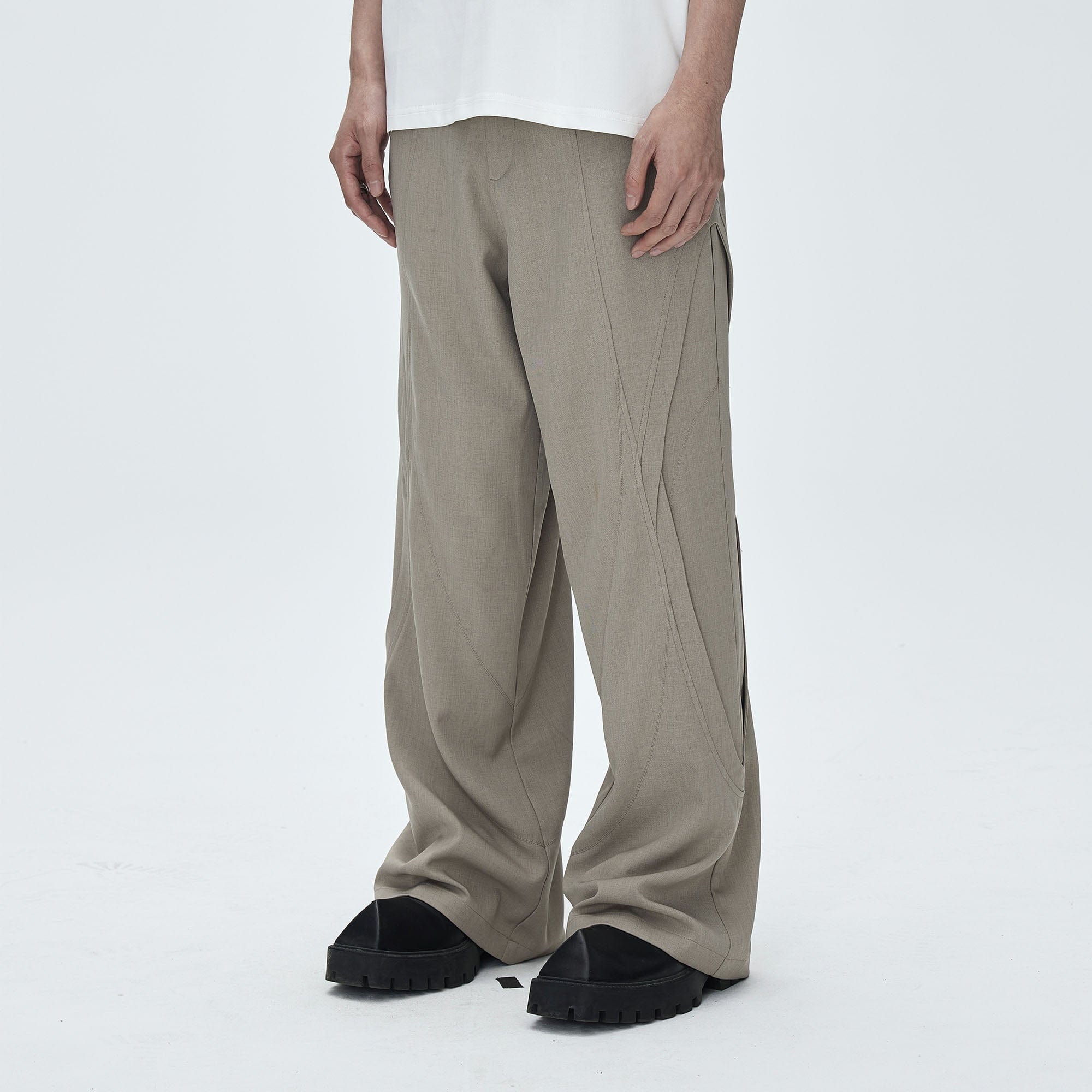 CATSSTAC Oval Curved Paneled Pants, premium urban and streetwear designers apparel on PROJECTISR.com, CATSSTAC