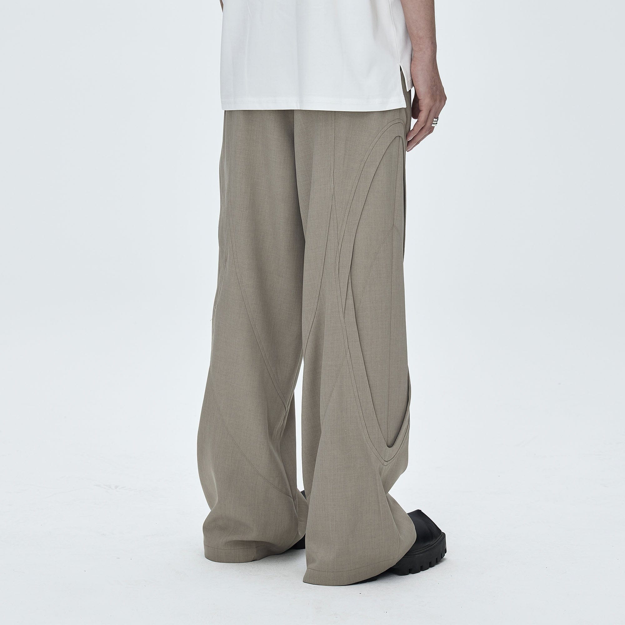 CATSSTAC Oval Curved Paneled Pants, premium urban and streetwear designers apparel on PROJECTISR.com, CATSSTAC