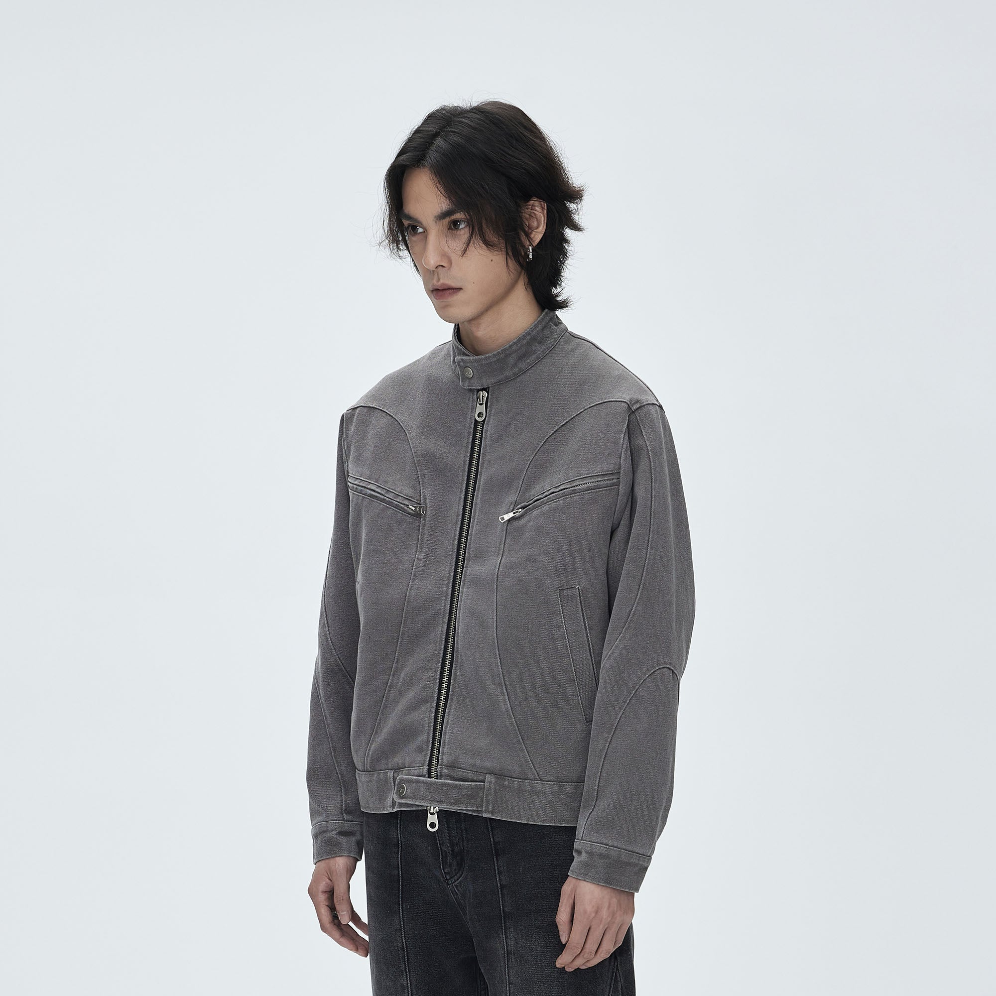 CATSSTAC Washed Curved Panel Harrington Jacket, premium urban and streetwear designers apparel on PROJECTISR.com, CATSSTAC