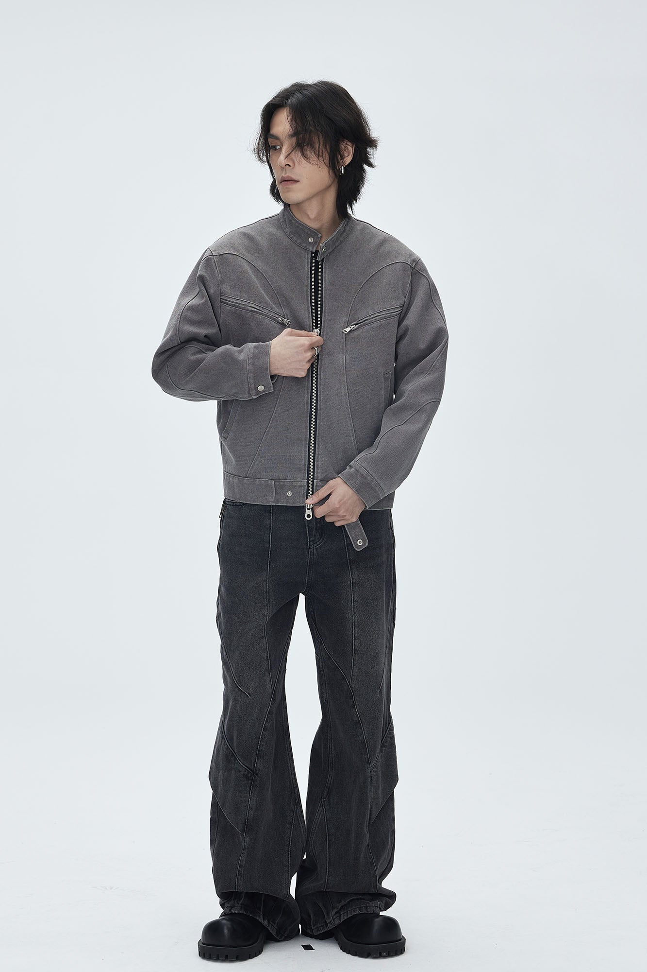 CATSSTAC Washed Curved Panel Harrington Jacket, premium urban and streetwear designers apparel on PROJECTISR.com, CATSSTAC