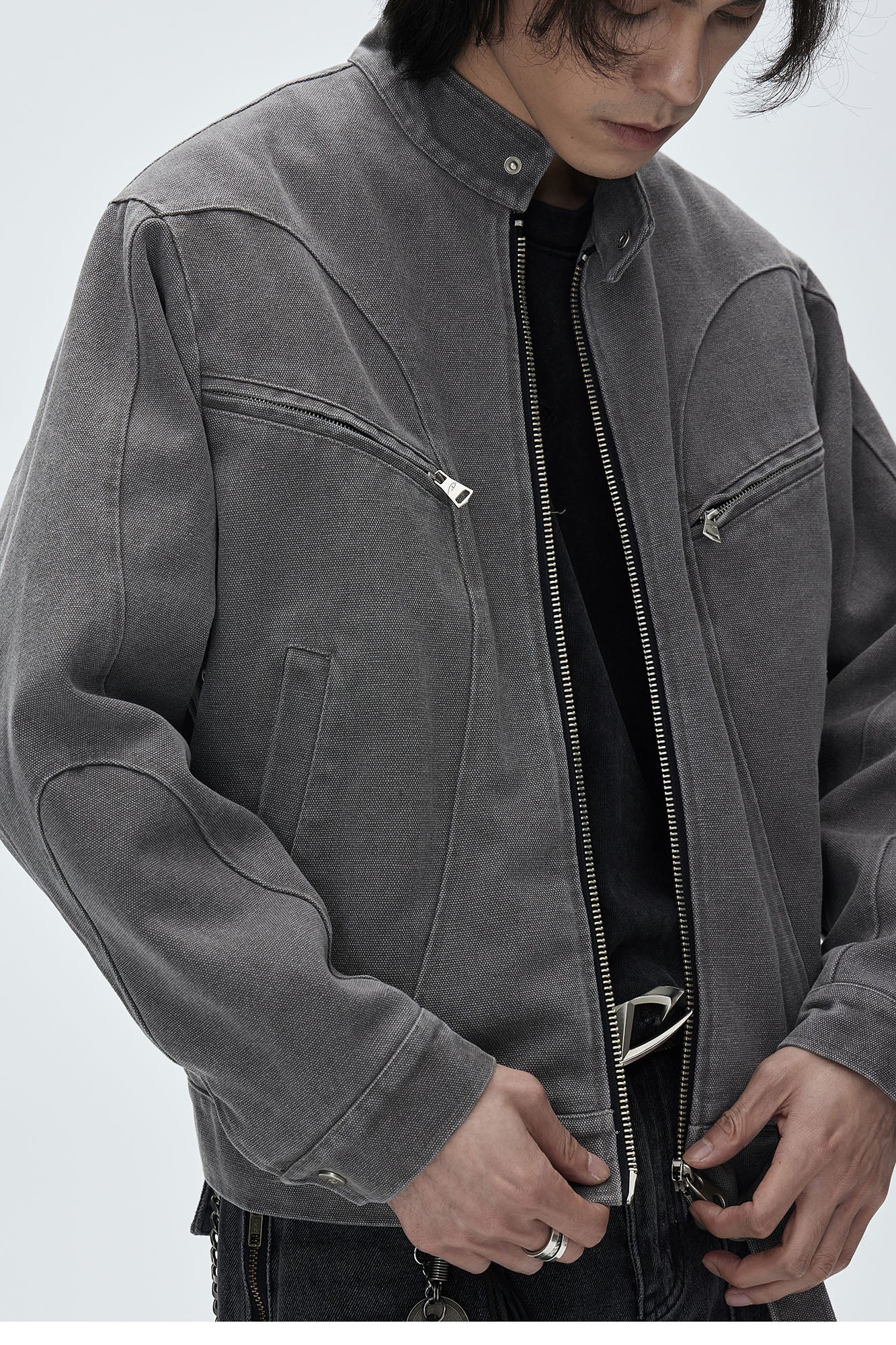CATSSTAC Washed Curved Panel Harrington Jacket, premium urban and streetwear designers apparel on PROJECTISR.com, CATSSTAC