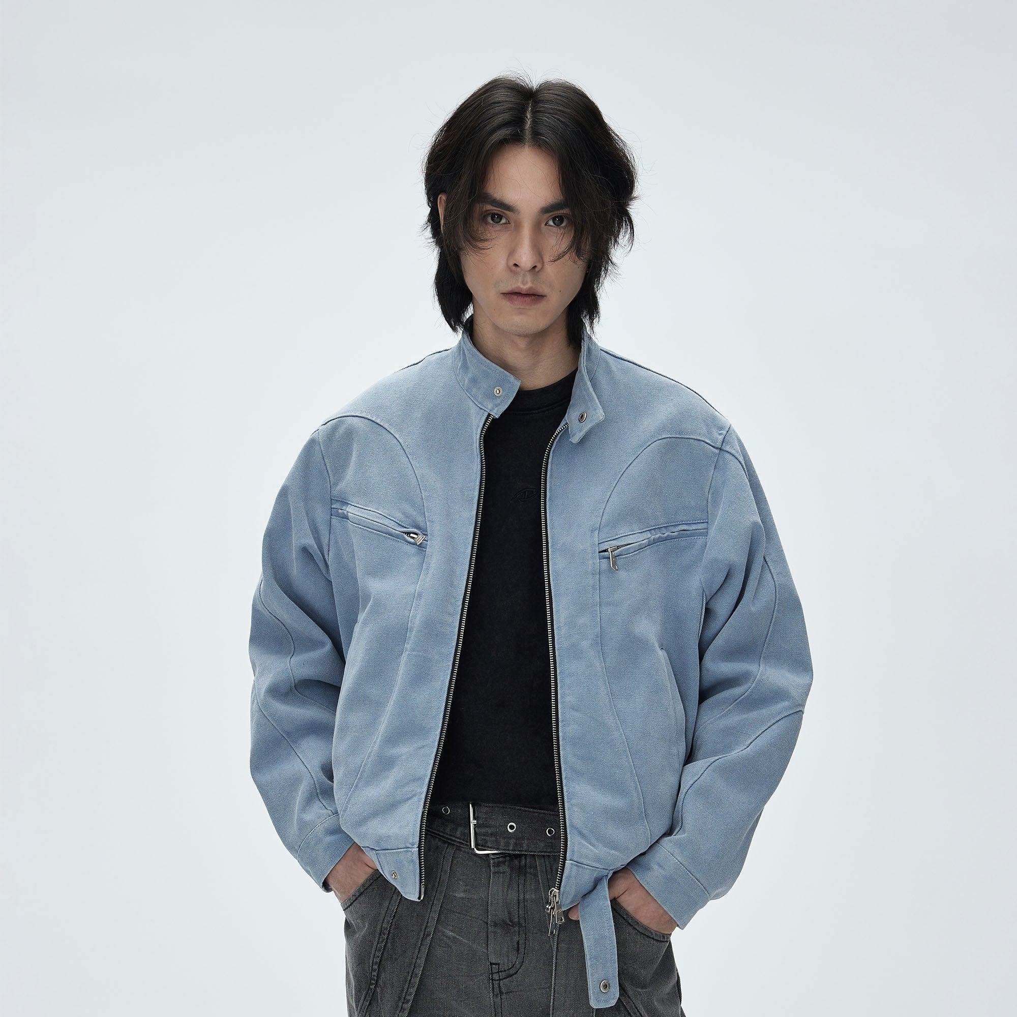 CATSSTAC Washed Curved Panel Harrington Jacket, premium urban and streetwear designers apparel on PROJECTISR.com, CATSSTAC