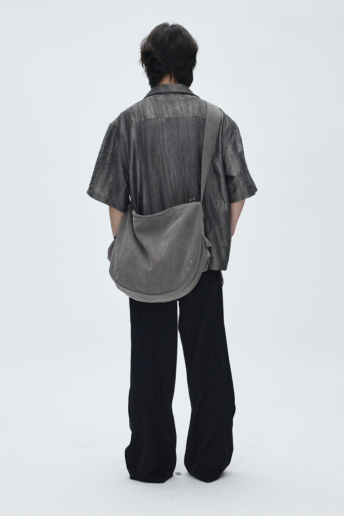 CATSSTAC Distressed Arc Panel Oversized Canvas Shoulder Bag, premium urban and streetwear designers apparel on PROJECTISR.com, CATSSTAC