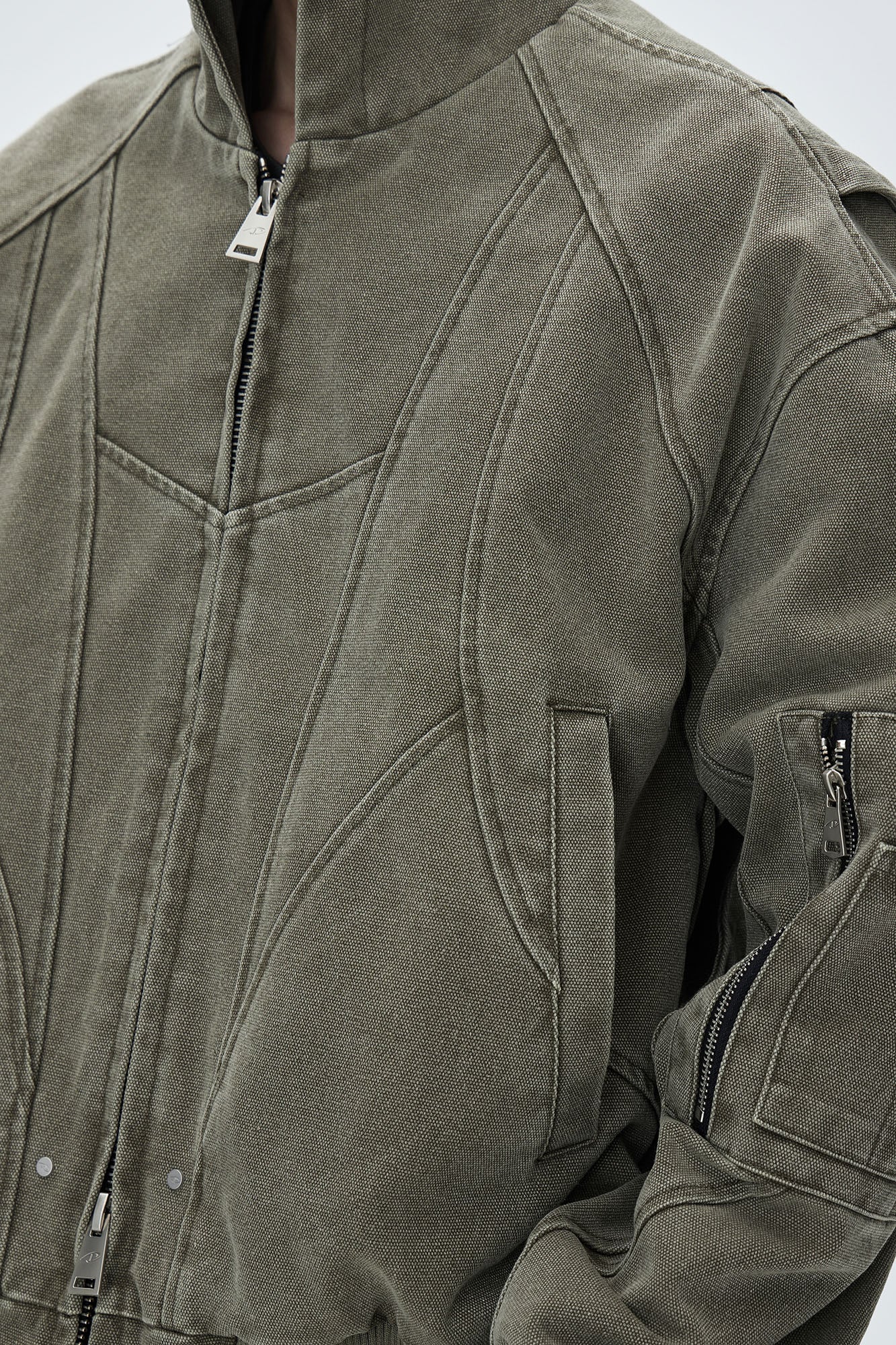 CATSSTAC Deconstructed Paneled Washed Hooded Jacket, premium urban and streetwear designers apparel on PROJECTISR.com, CATSSTAC