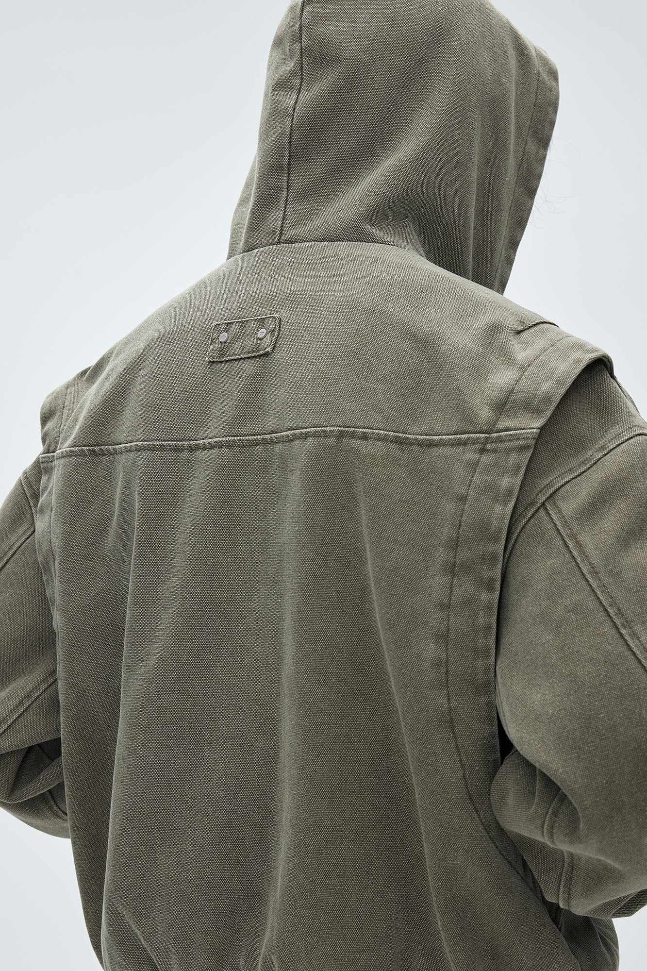 CATSSTAC Deconstructed Paneled Washed Hooded Jacket, premium urban and streetwear designers apparel on PROJECTISR.com, CATSSTAC