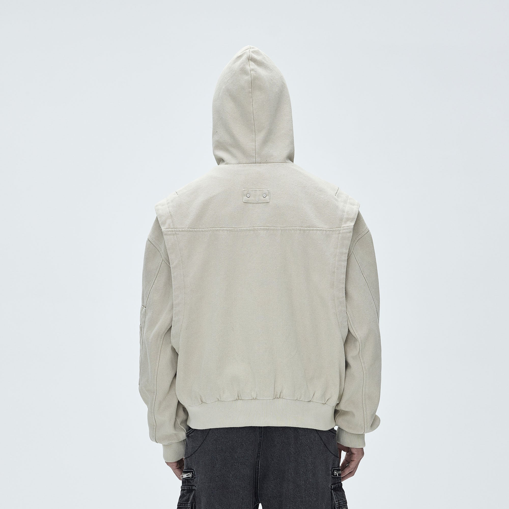 CATSSTAC Deconstructed Paneled Washed Hooded Jacket, premium urban and streetwear designers apparel on PROJECTISR.com, CATSSTAC