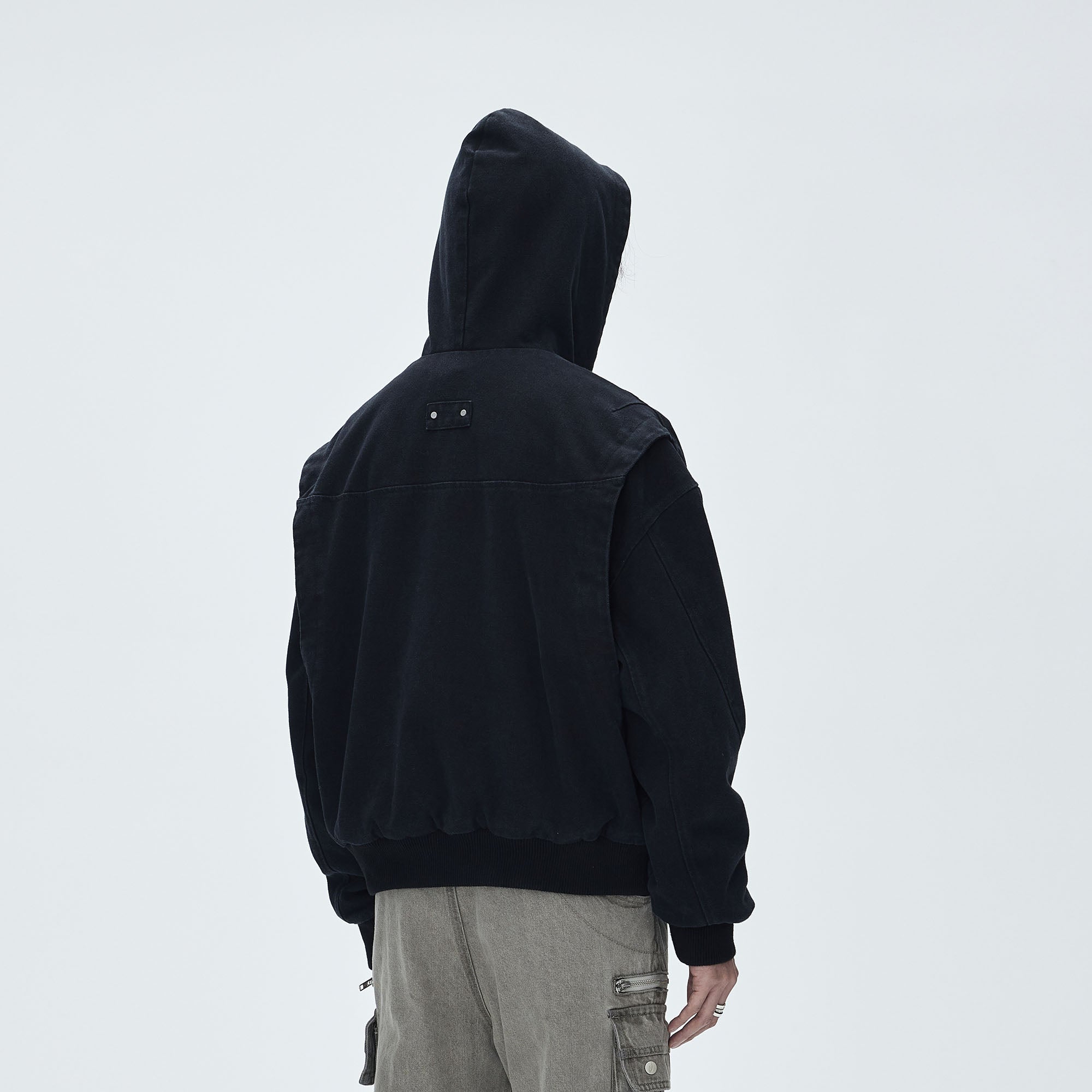CATSSTAC Deconstructed Paneled Washed Hooded Jacket, premium urban and streetwear designers apparel on PROJECTISR.com, CATSSTAC
