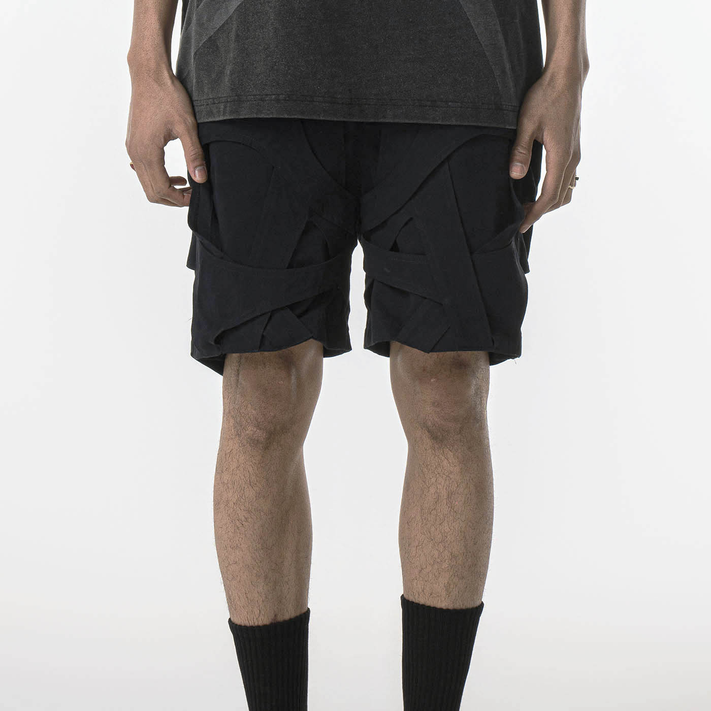 REDH Multi-Strap Bondage Shorts, premium urban and streetwear designers apparel on PROJECTISR.com, REDH