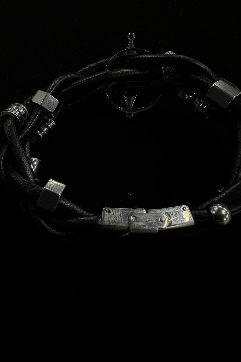 ILLUSORY Four-Point Star Braided Faux Leather Bracelet, premium urban and streetwear designers apparel on PROJECTISR.com, ILLUSORY