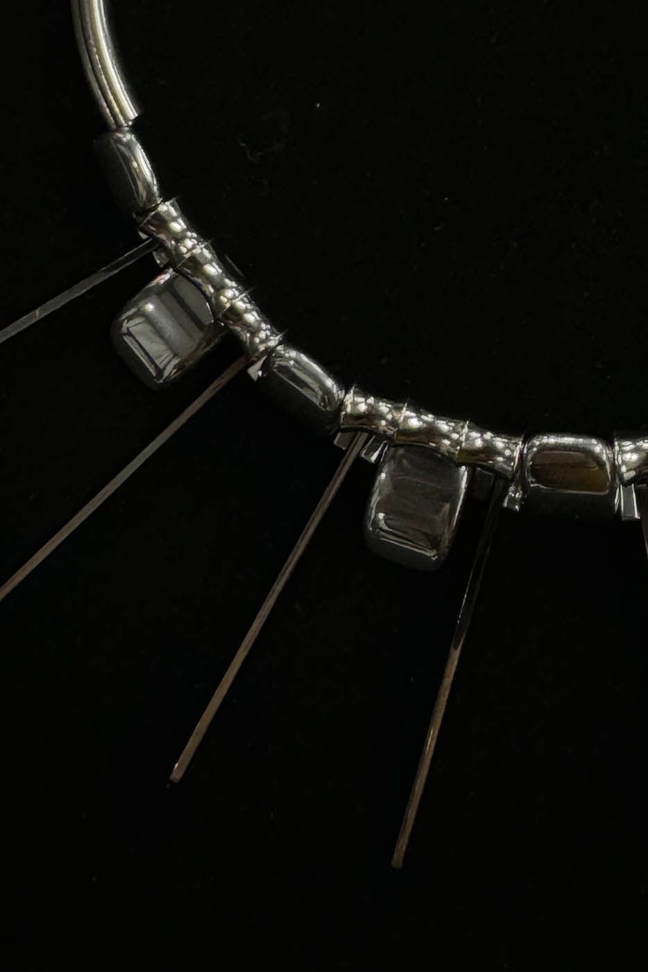 ILLUSORY Double-Strand Beaded Spiked Necklace, premium urban and streetwear designers apparel on PROJECTISR.com, ILLUSORY