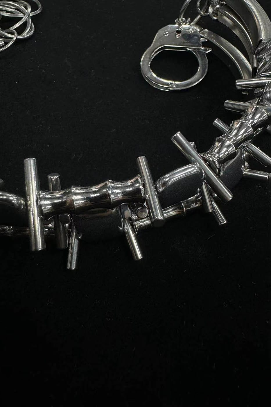 ILLUSORY Double-Strand Jointed Thorn Chocker, premium urban and streetwear designers apparel on PROJECTISR.com, ILLUSORY
