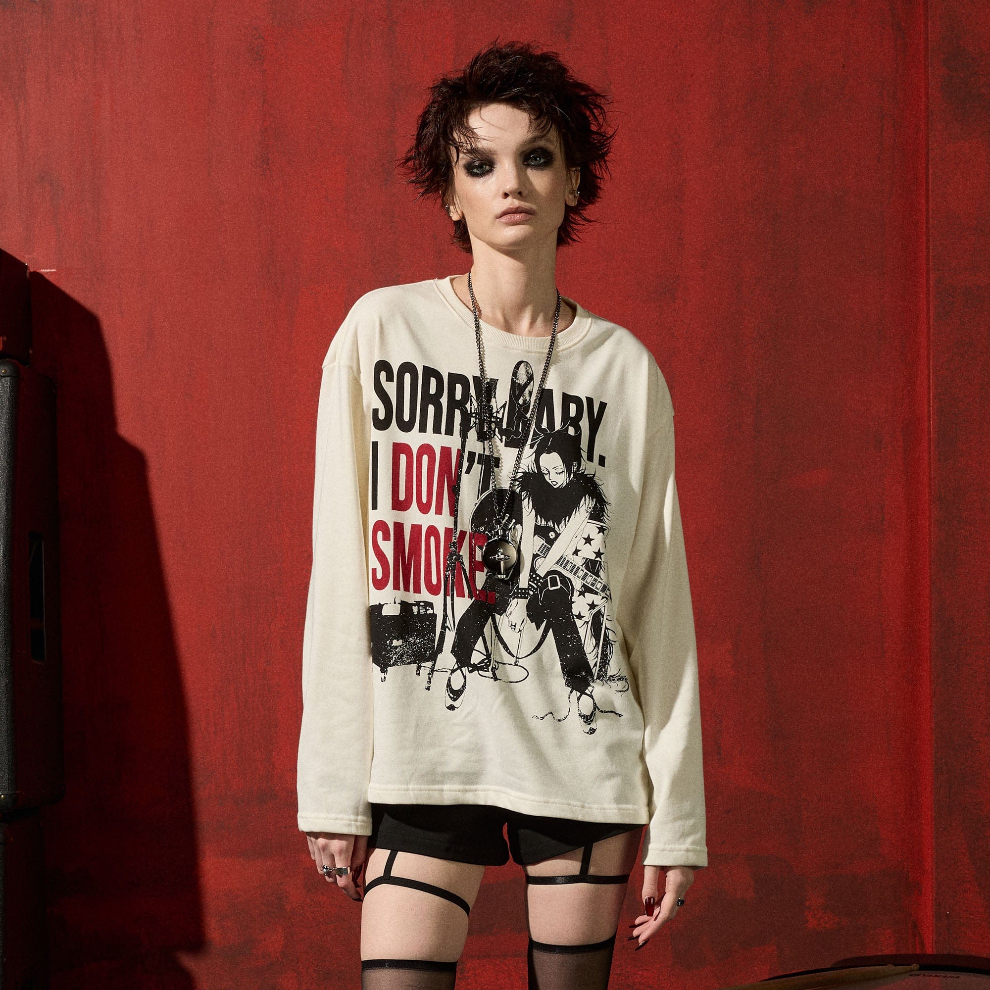 DONSMOKE×NANA Punk Band Graphic Long-Sleeve Tee, premium urban and streetwear designers apparel on PROJECTISR.com, DONSMOKE