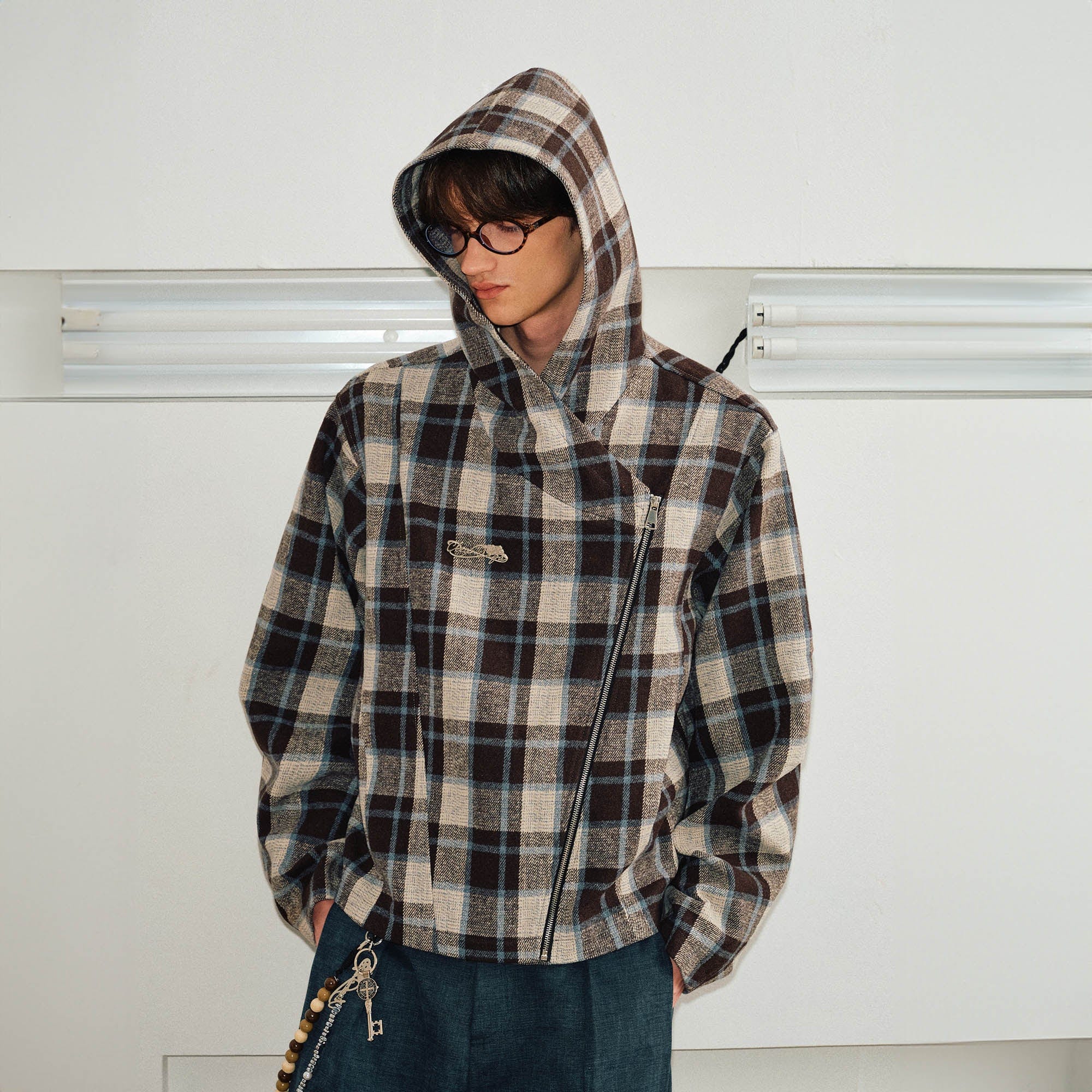 KREATE Asymmetrical Zipper Hooded Jacket, premium urban and streetwear designers apparel on PROJECTISR.com, KREATE