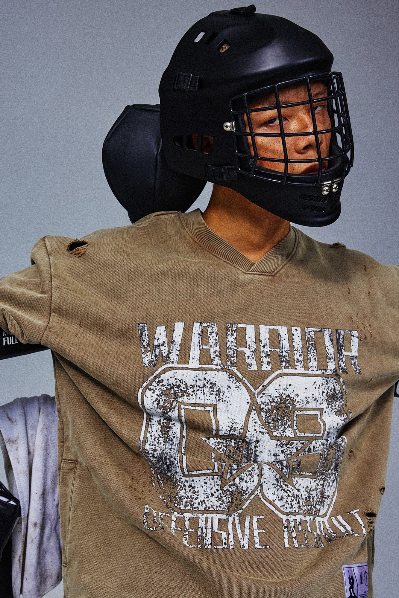 TECNINEGROUP No.09 Distressed Layered Long-Sleeve Tee, premium urban and streetwear designers apparel on PROJECTISR.com, TECNINEGROUP