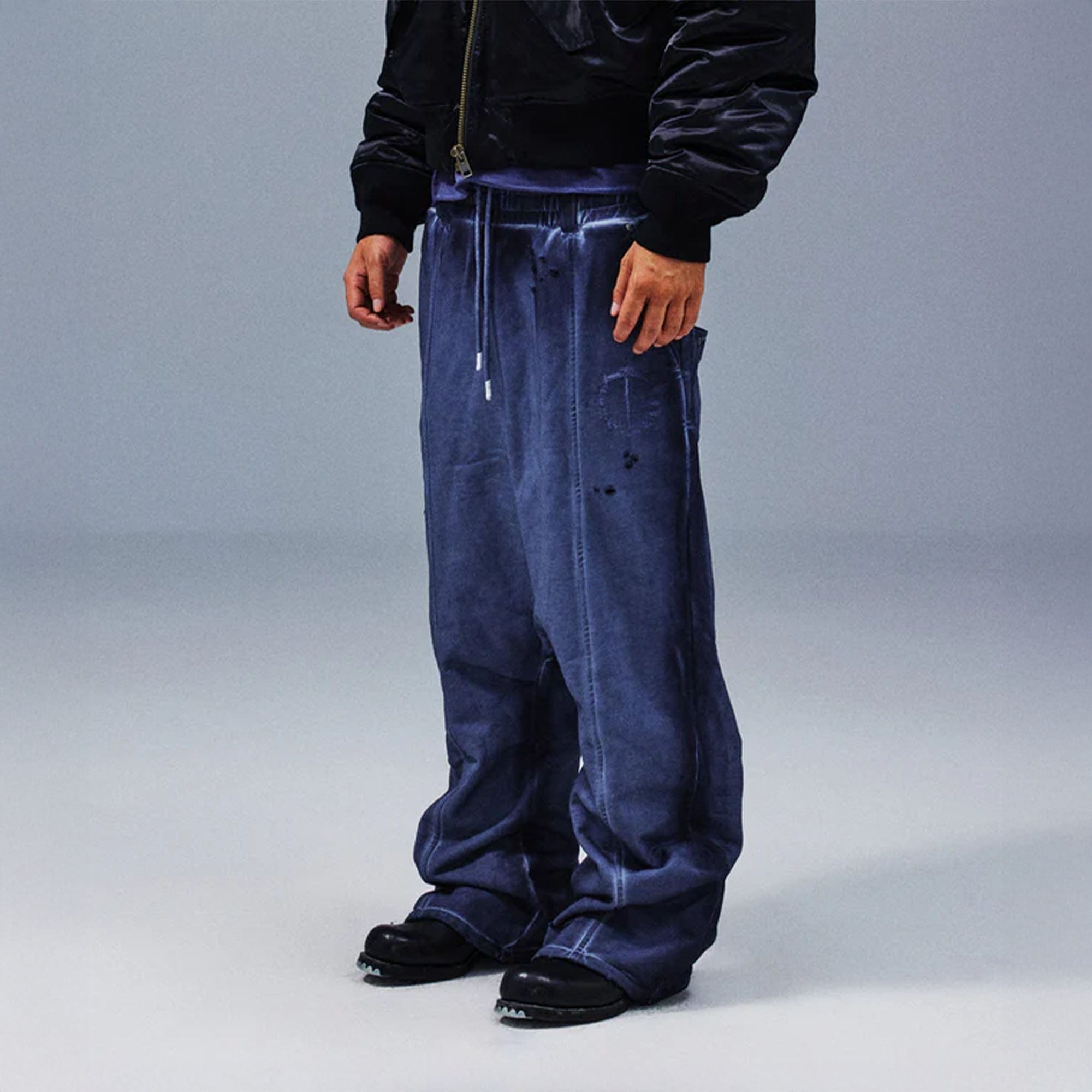 TECNINEGROUP Middle-Panel Washed Drop-Crotch Sweatpants, premium urban and streetwear designers apparel on PROJECTISR.com, TECNINEGROUP
