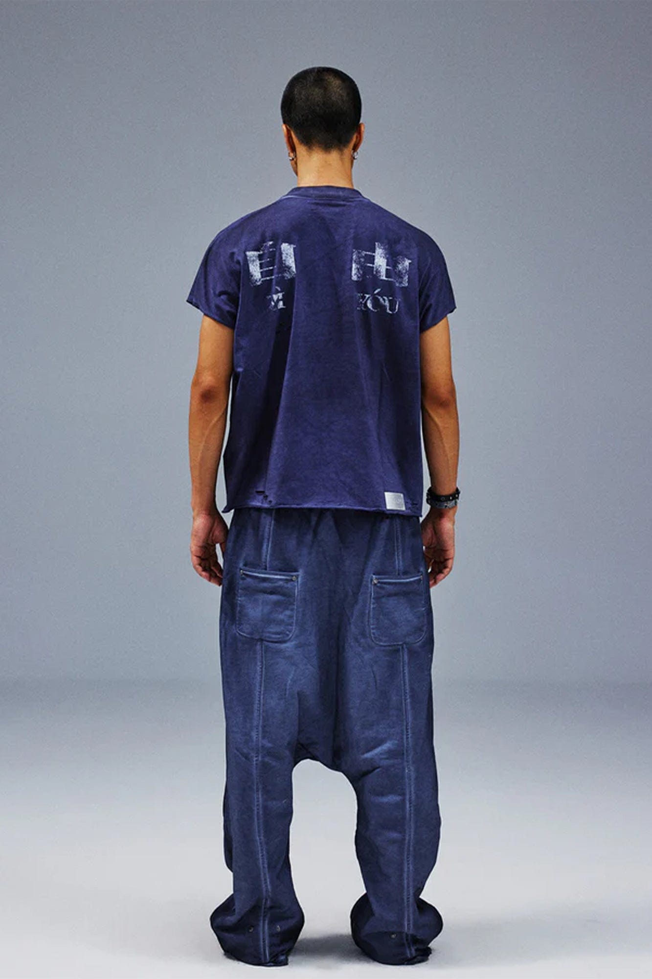 TECNINEGROUP Middle-Panel Washed Drop-Crotch Sweatpants, premium urban and streetwear designers apparel on PROJECTISR.com, TECNINEGROUP