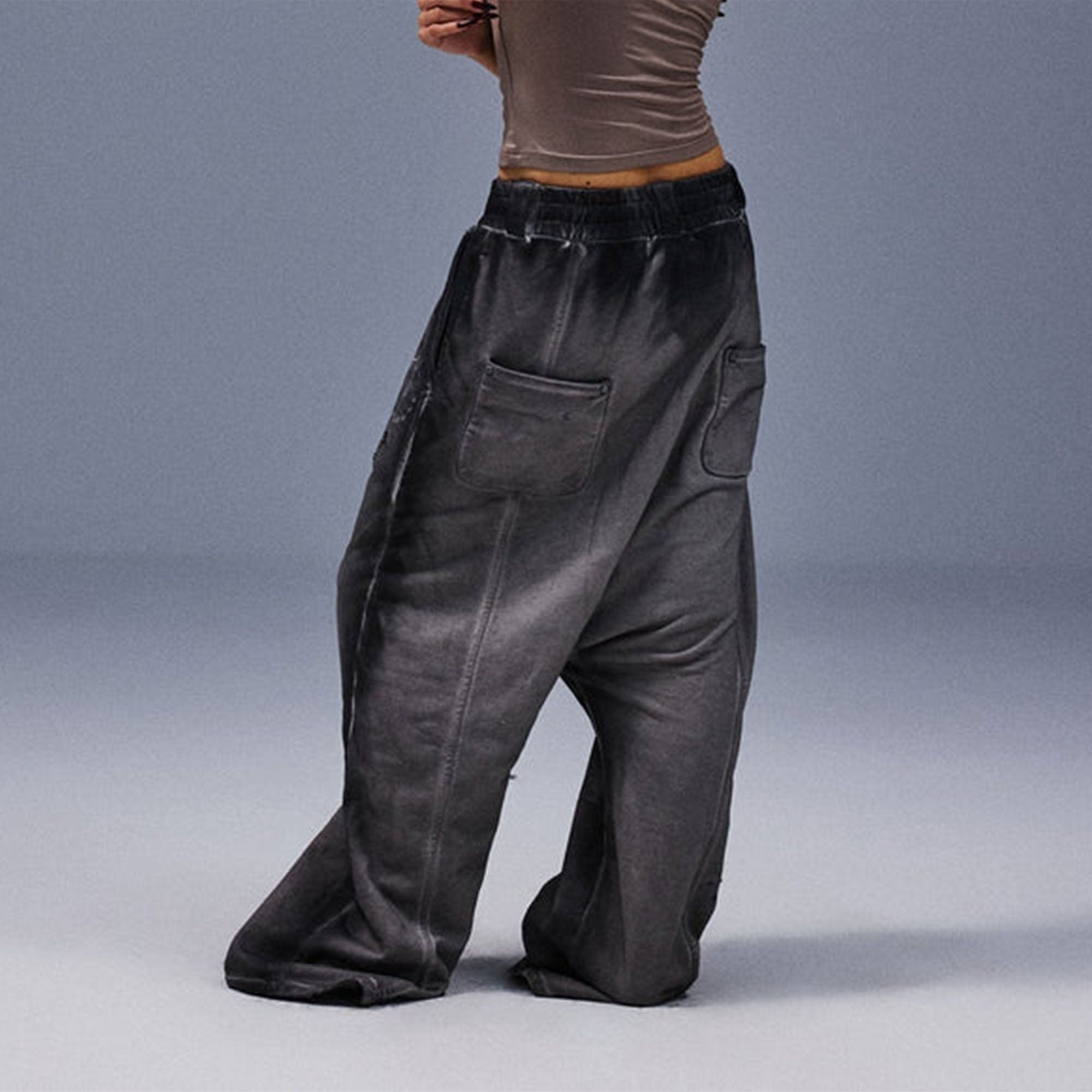 TECNINEGROUP Middle-Panel Washed Drop-Crotch Sweatpants, premium urban and streetwear designers apparel on PROJECTISR.com, TECNINEGROUP