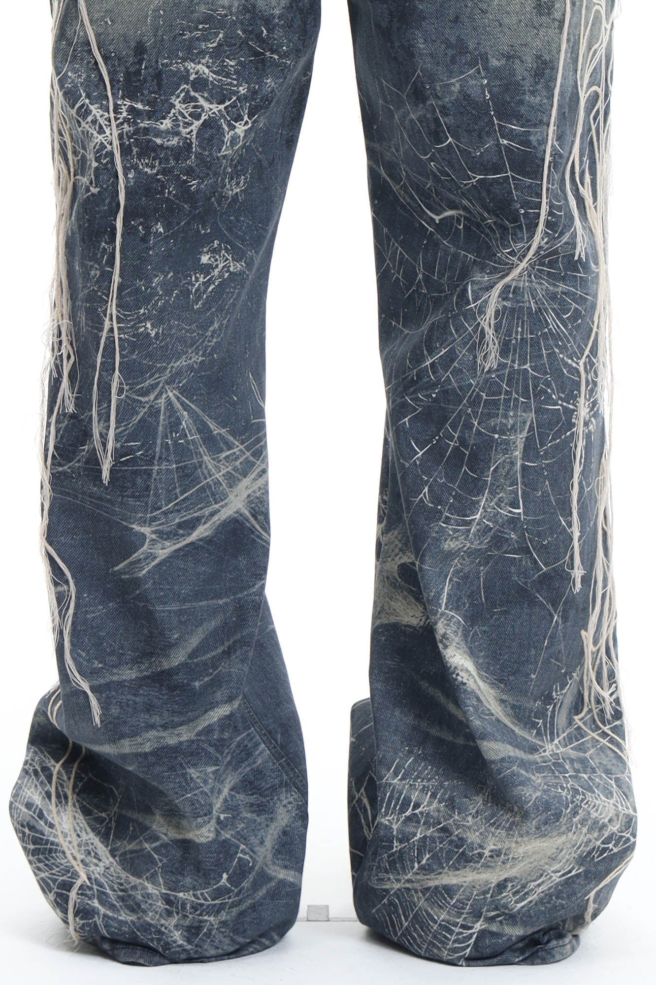 DND4DES Distressed Spider Web Embroidered Jeans, premium urban and streetwear designers apparel on PROJECTISR.com, DND4DES