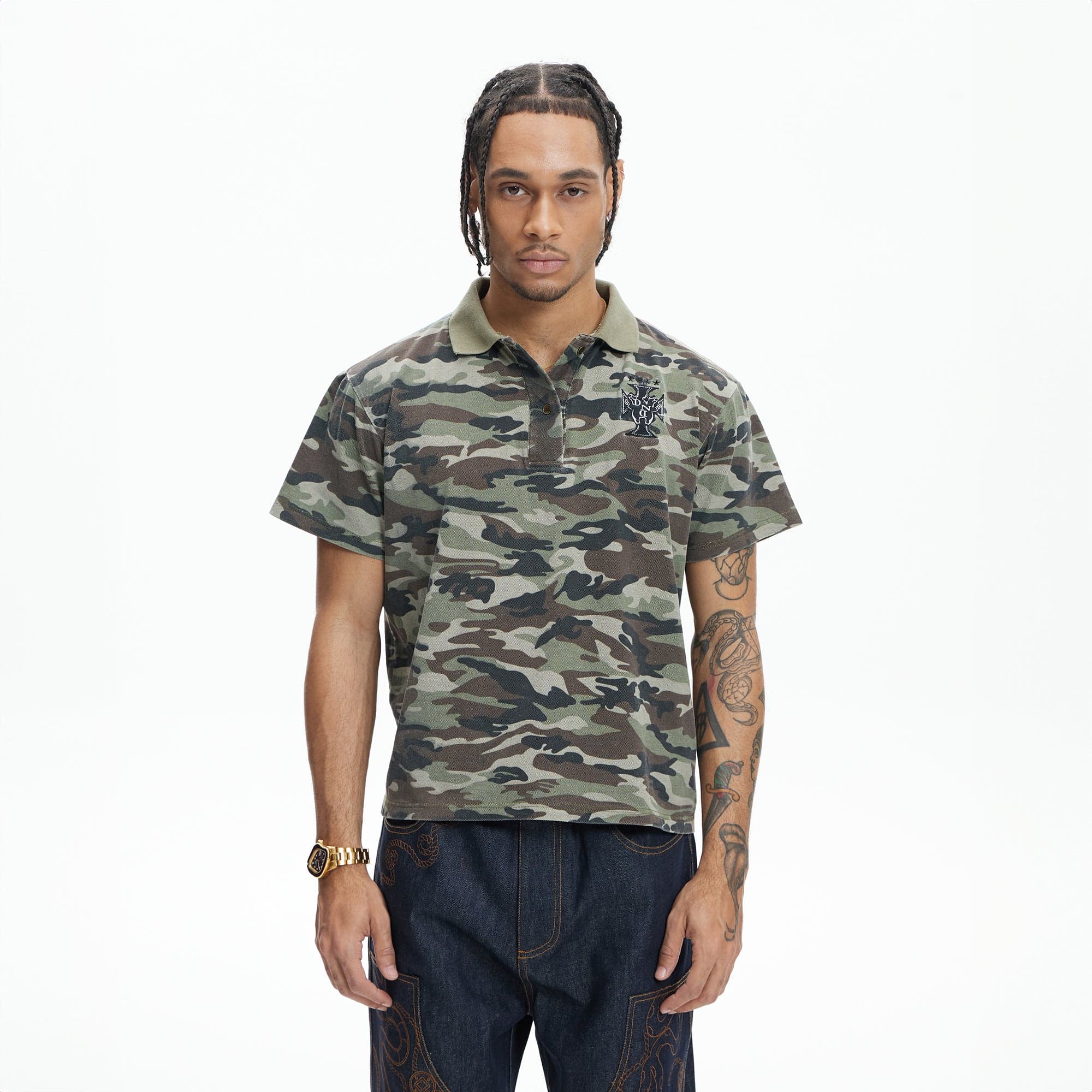 DND4DES Camo Flying Tiger Polo T-Shirt, premium urban and streetwear designers apparel on PROJECTISR.com, DND4DES